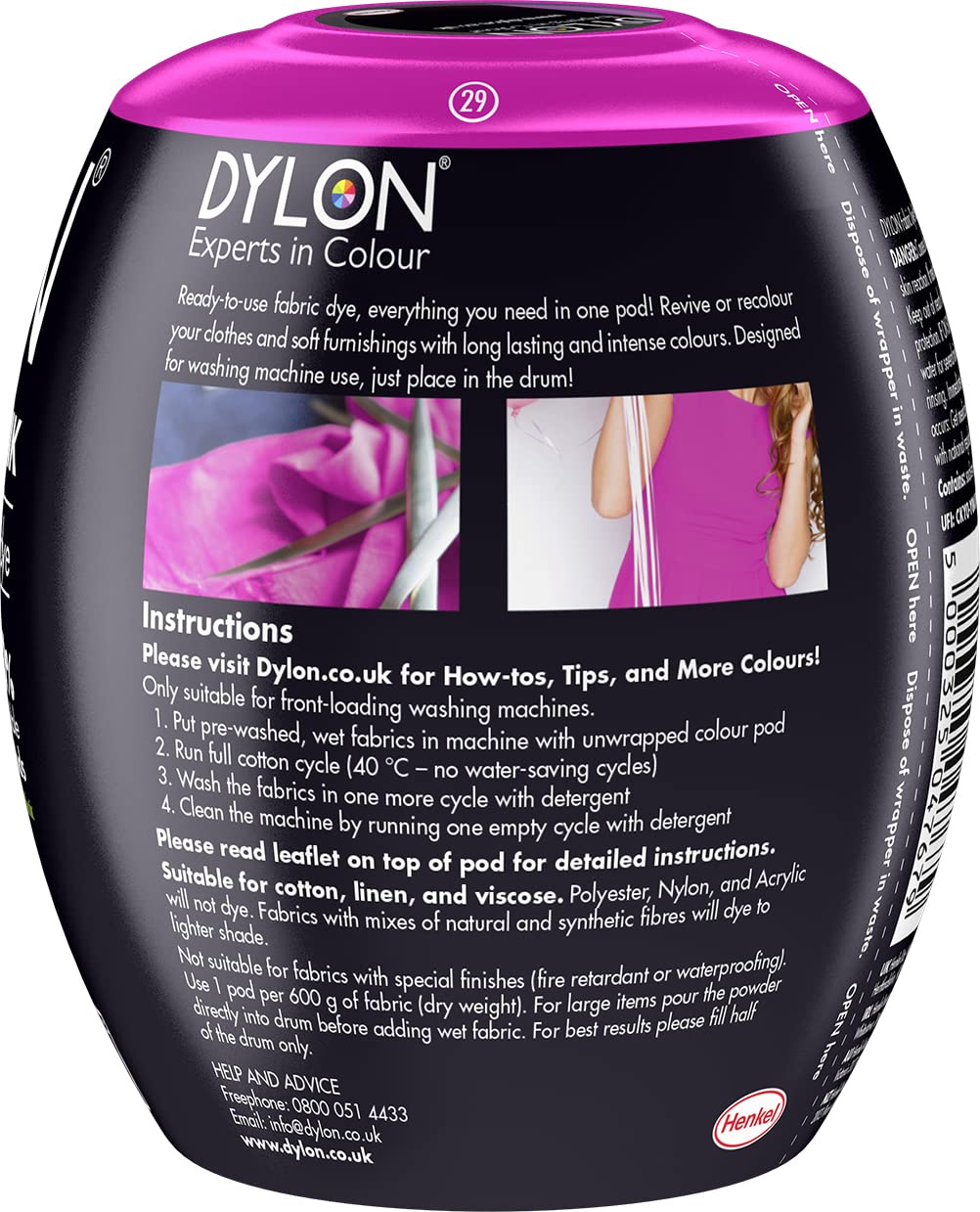 Dylon Washing Machine Fabric Dye Pod - Passion Pink | 350g 2