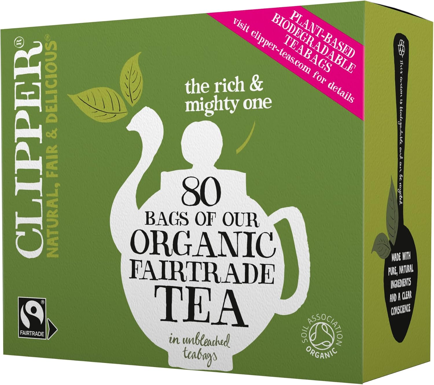 Clipper Organic Everyday Fairtrade Teabags | 80 Black Tea Bags | Unbleached, Biodegradable 4
