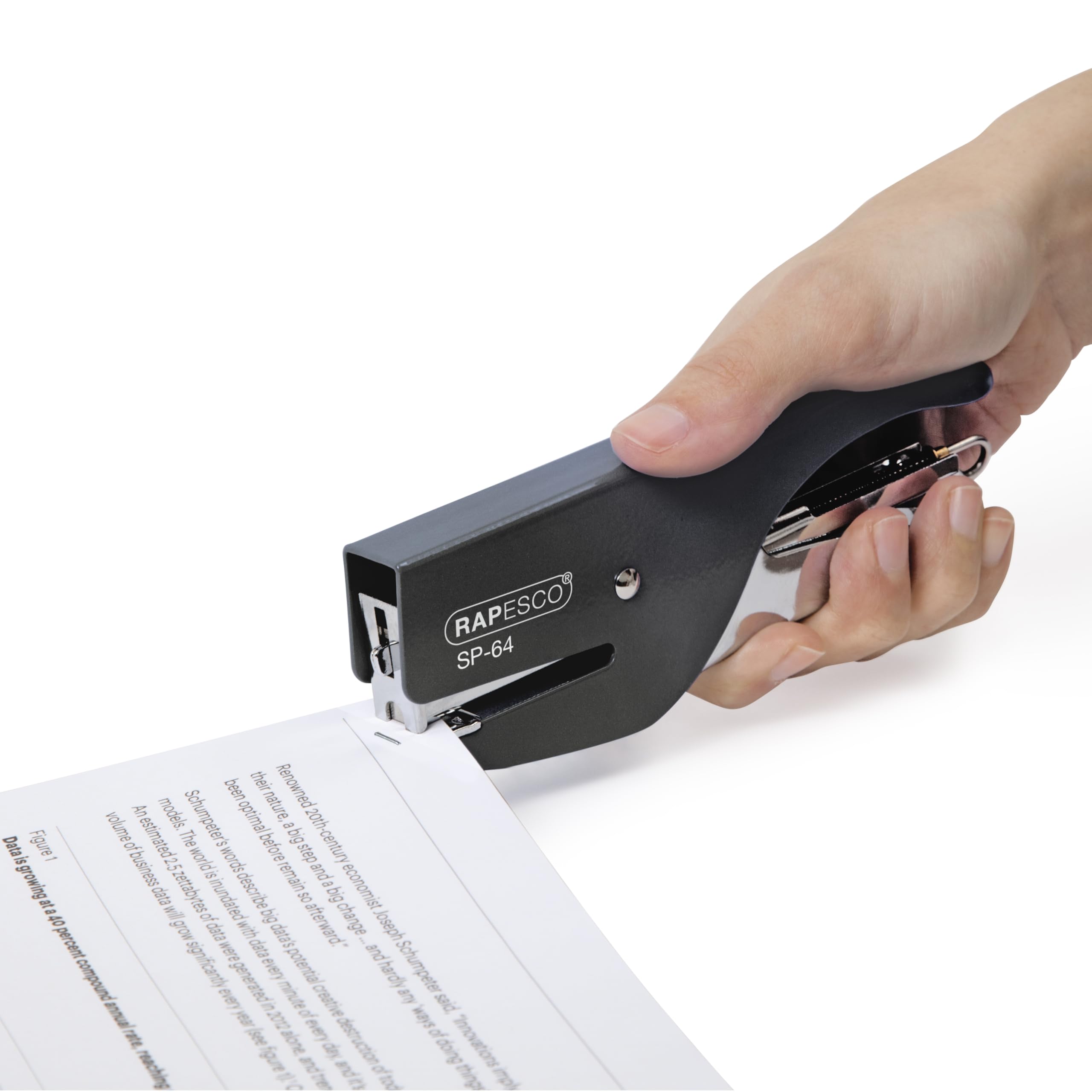 RAPESCO 1267 SP-64 Stapling Plier - 12 Sheet Capacity | Black Metal Construction | Includes 1000 Staples 2