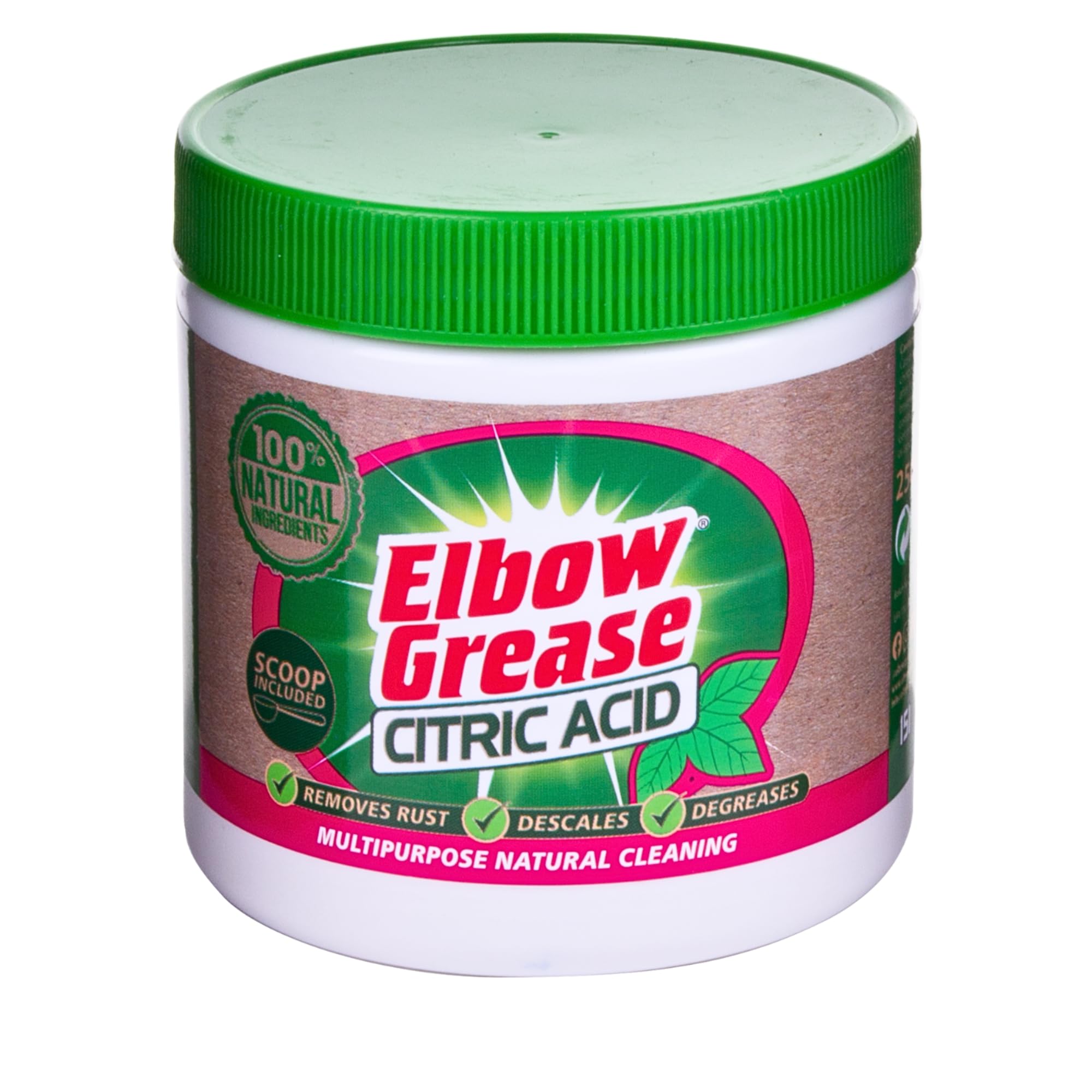 Elbow Grease Citric Acid Multipurpose Cleaner - 100% Natural, Descaler, Degreaser, Rust Remover | 250g Powder Tub