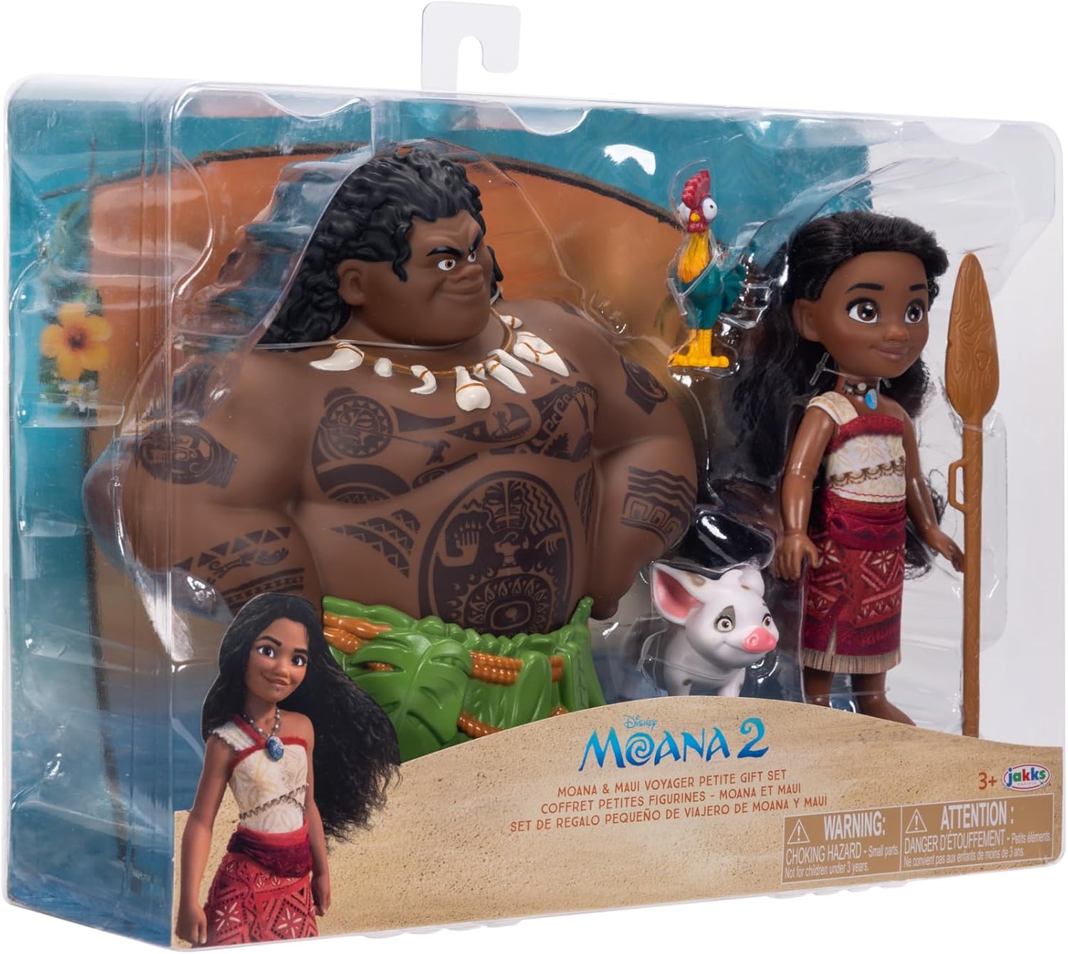 Moana 2 Disney's Voyager Petite Doll Playset - Moana & Maui with Pua, Heihei & Oar 6