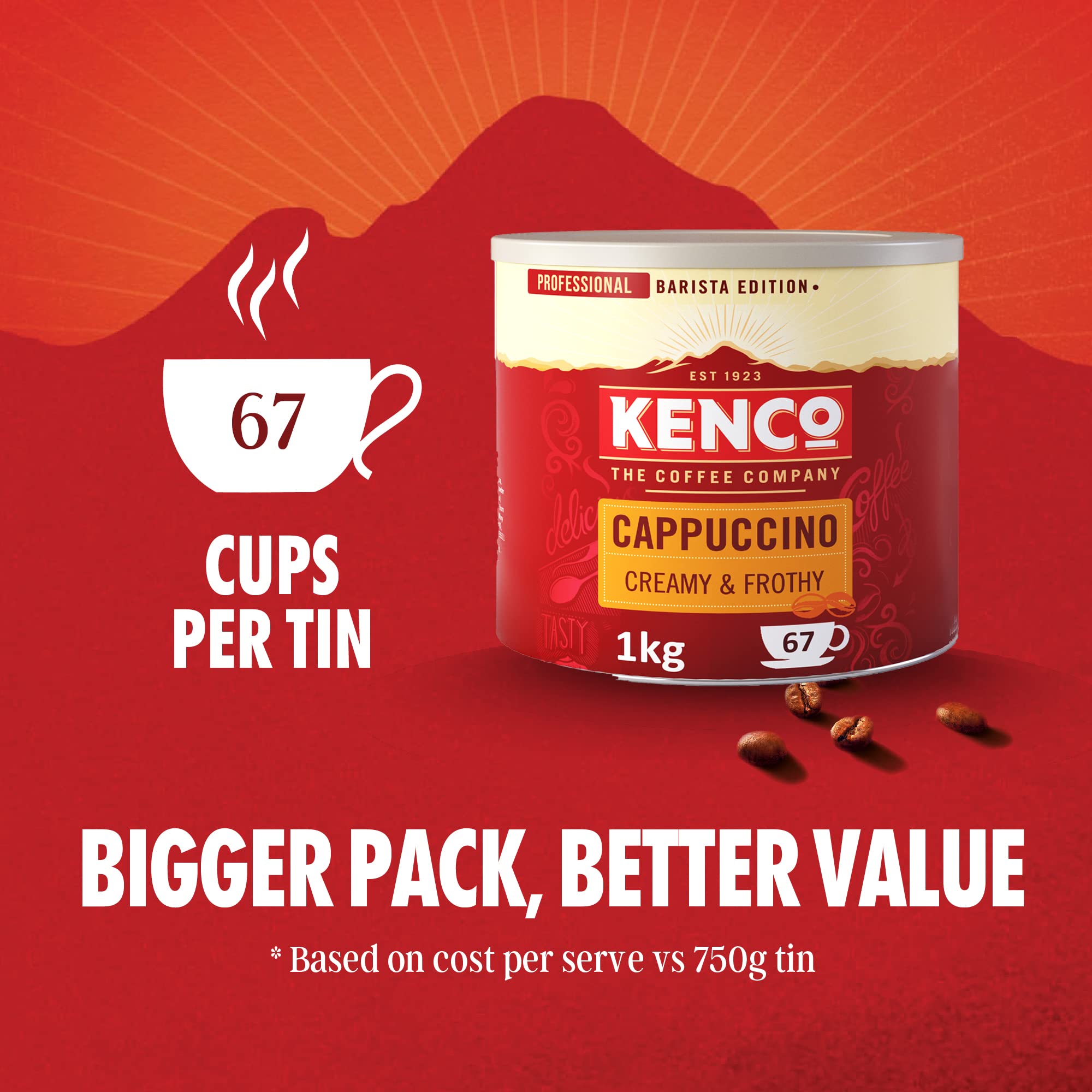 Kenco Cappuccino Instant Coffee Powder - Barista Style, Creamy Froth | 1kg Tin 6