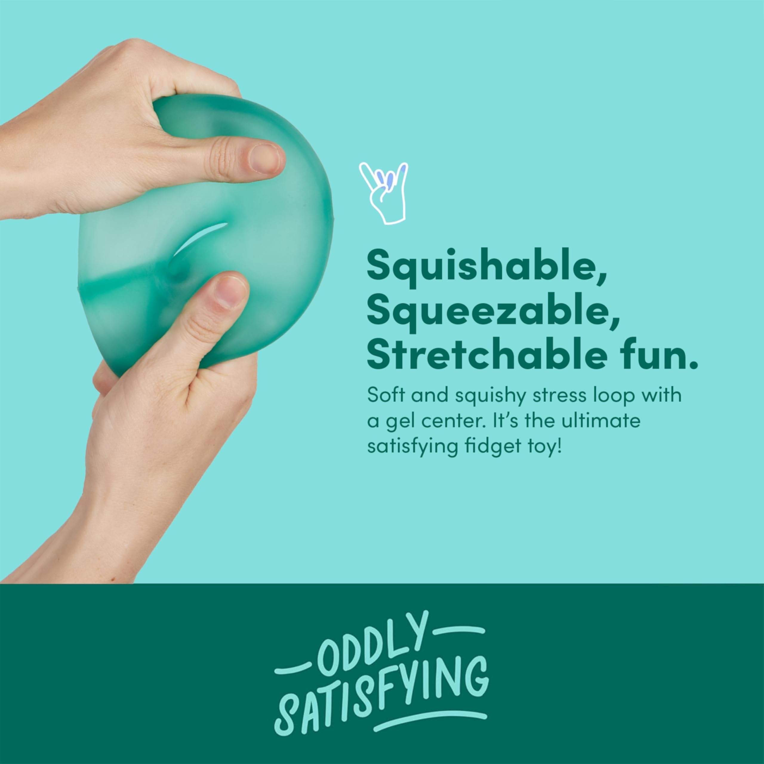 Speks Gump Jumbo Loop Gel-Filled Stress Ball - Ultra-Squishy Fidget Toy | Teal | Large 1 Loop 4