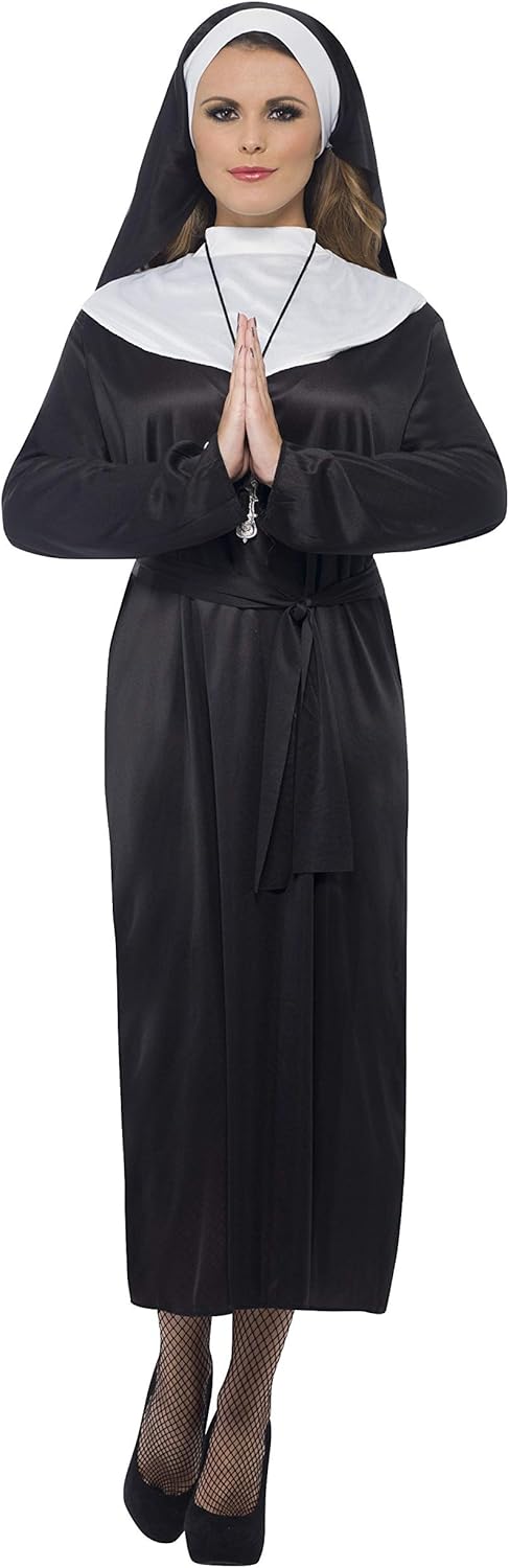 Smiffys Women's Nun Costume - Dress, Belt & Headdress, Size 12-14 7