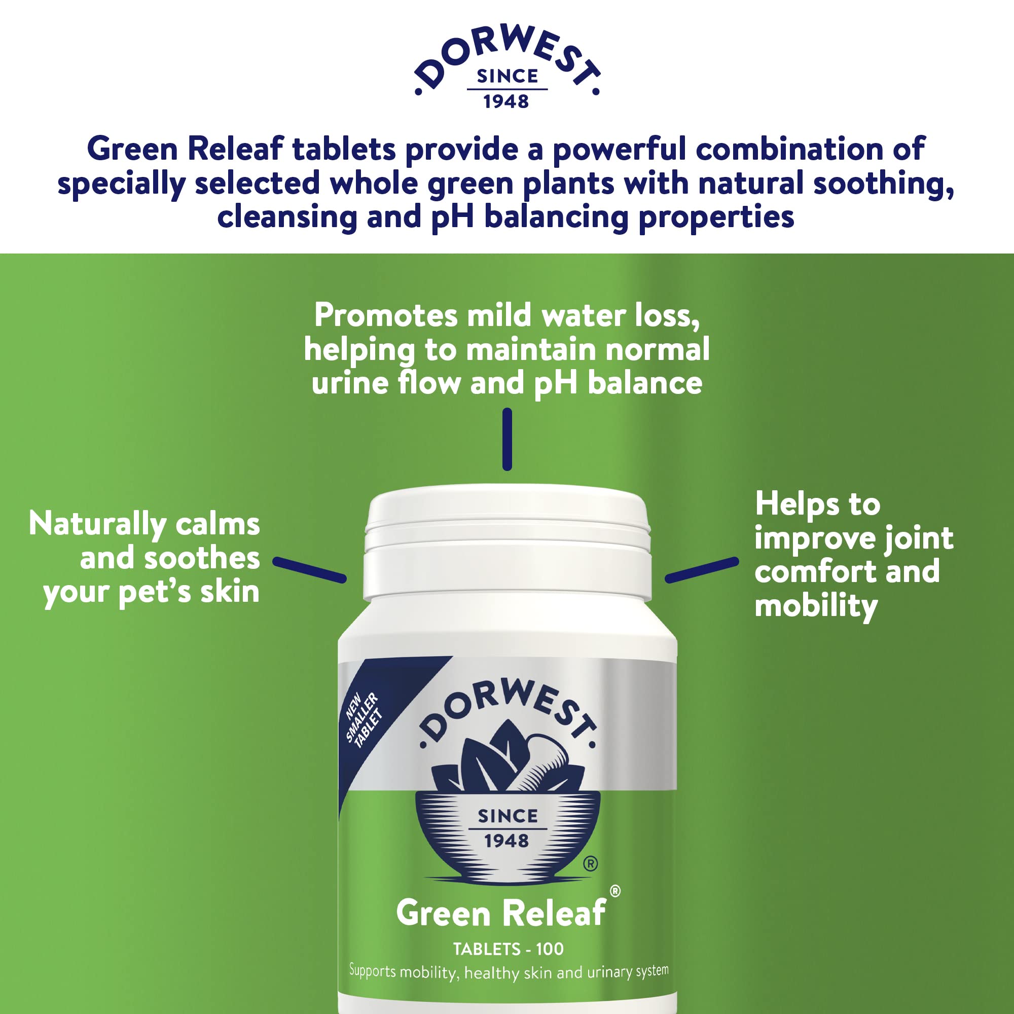 DORWEST HERBS Green Releaf Tablets for Dogs & Cats - Joint, Skin & Urinary Support | 100 Count 3