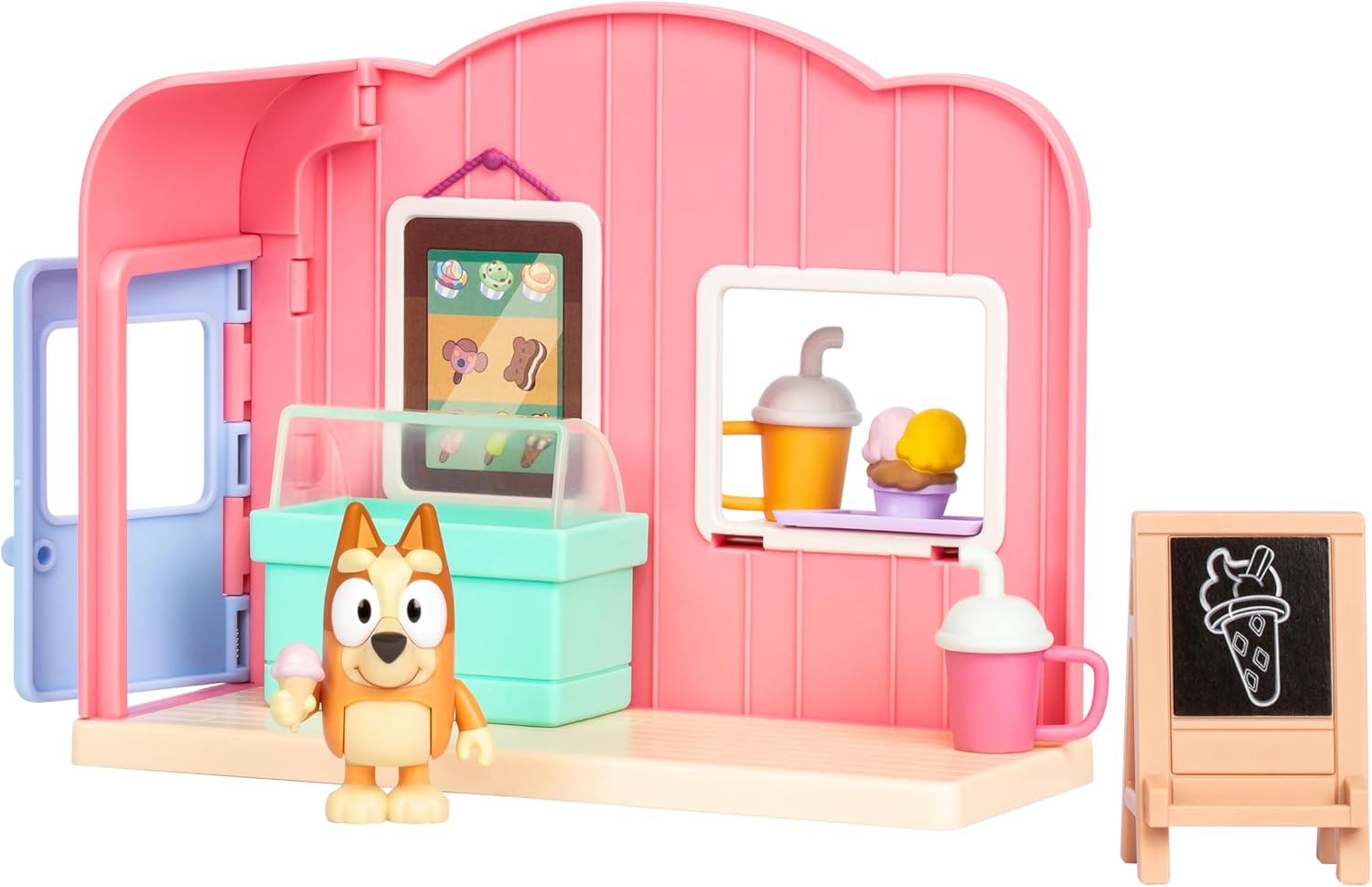 BLUEY Ice Cream Shop Playset with Bingo Figure - Imaginative Play for Kids 6