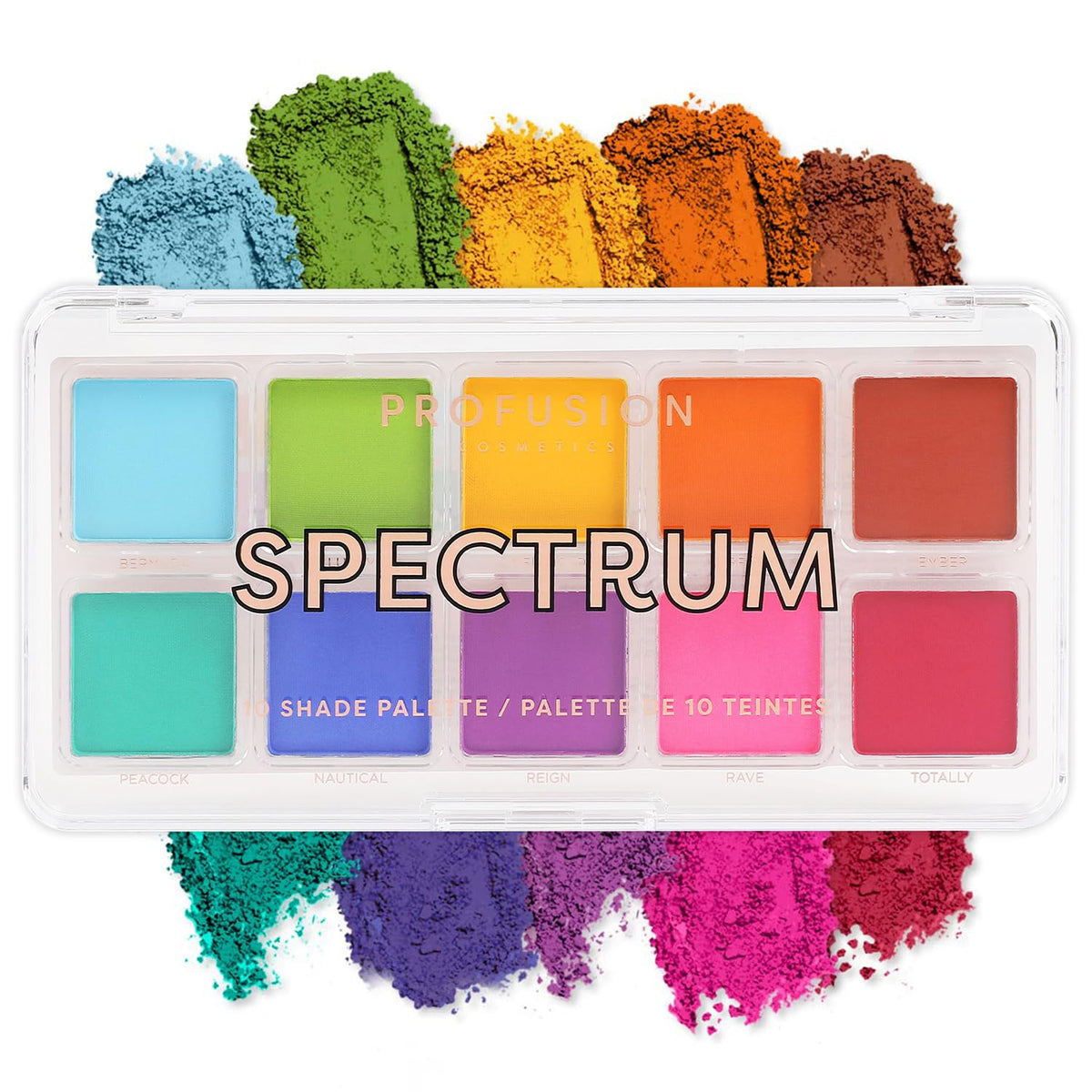 Profusion Cosmetics Spectrum 10 Shade Eyeshadow Palette - Richly Saturated Matte Shades | Cruelty-Free | For All Skin Tones