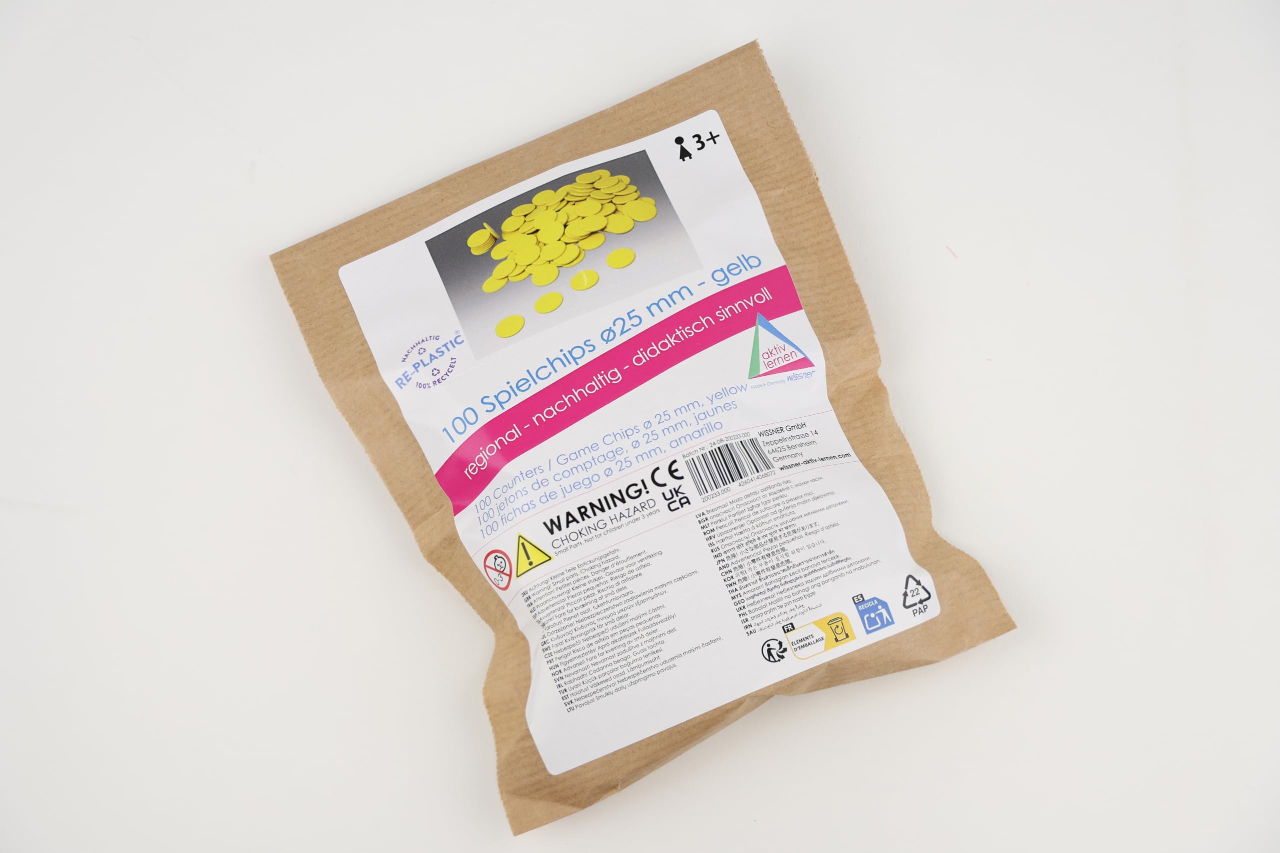 Wissner Counters Game Chips Yellow 100 Pieces RE-Plastic® 5