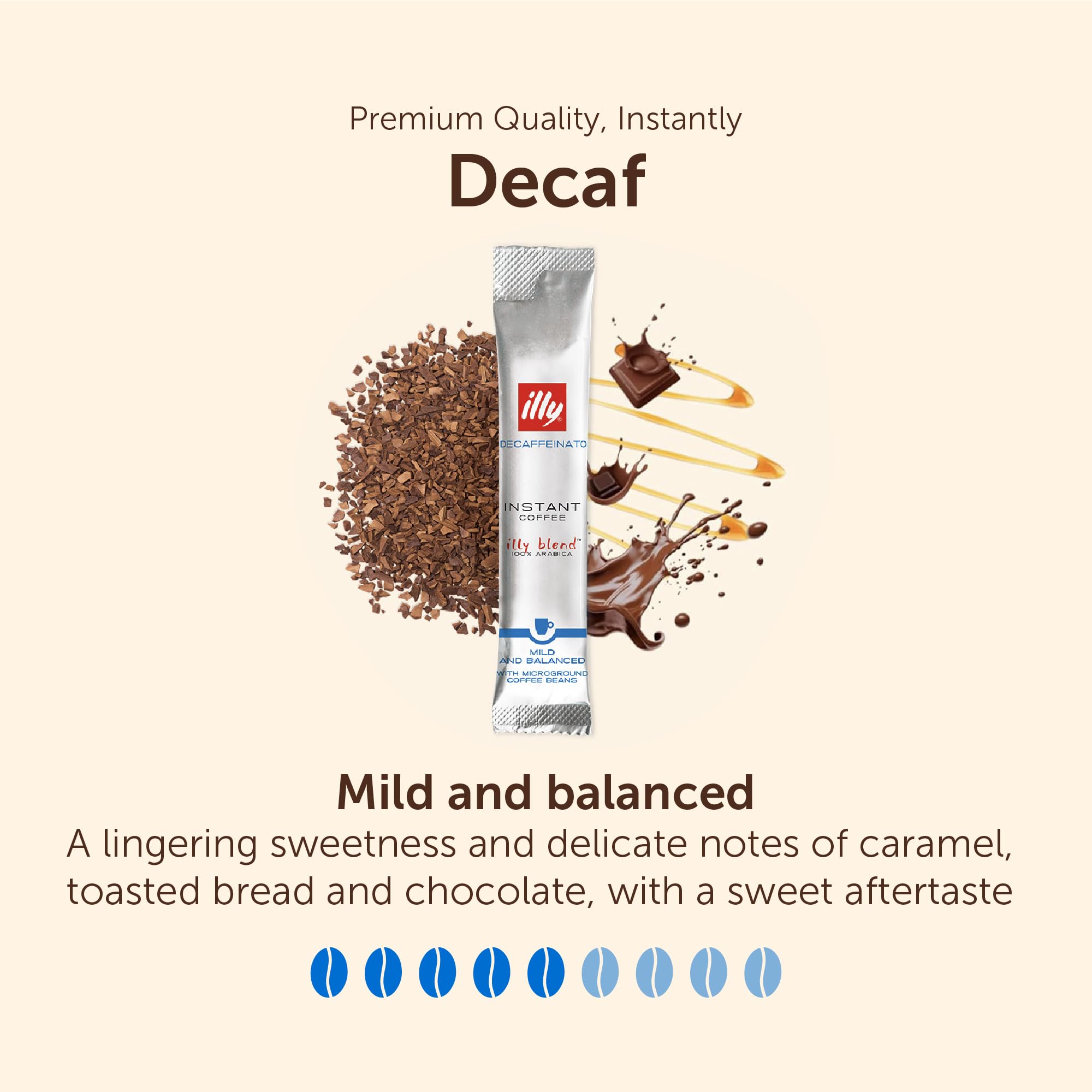 illy Decaf Instant Coffee Sachets - 20 Servings | 100% Arabica | Intensity 5/9 5