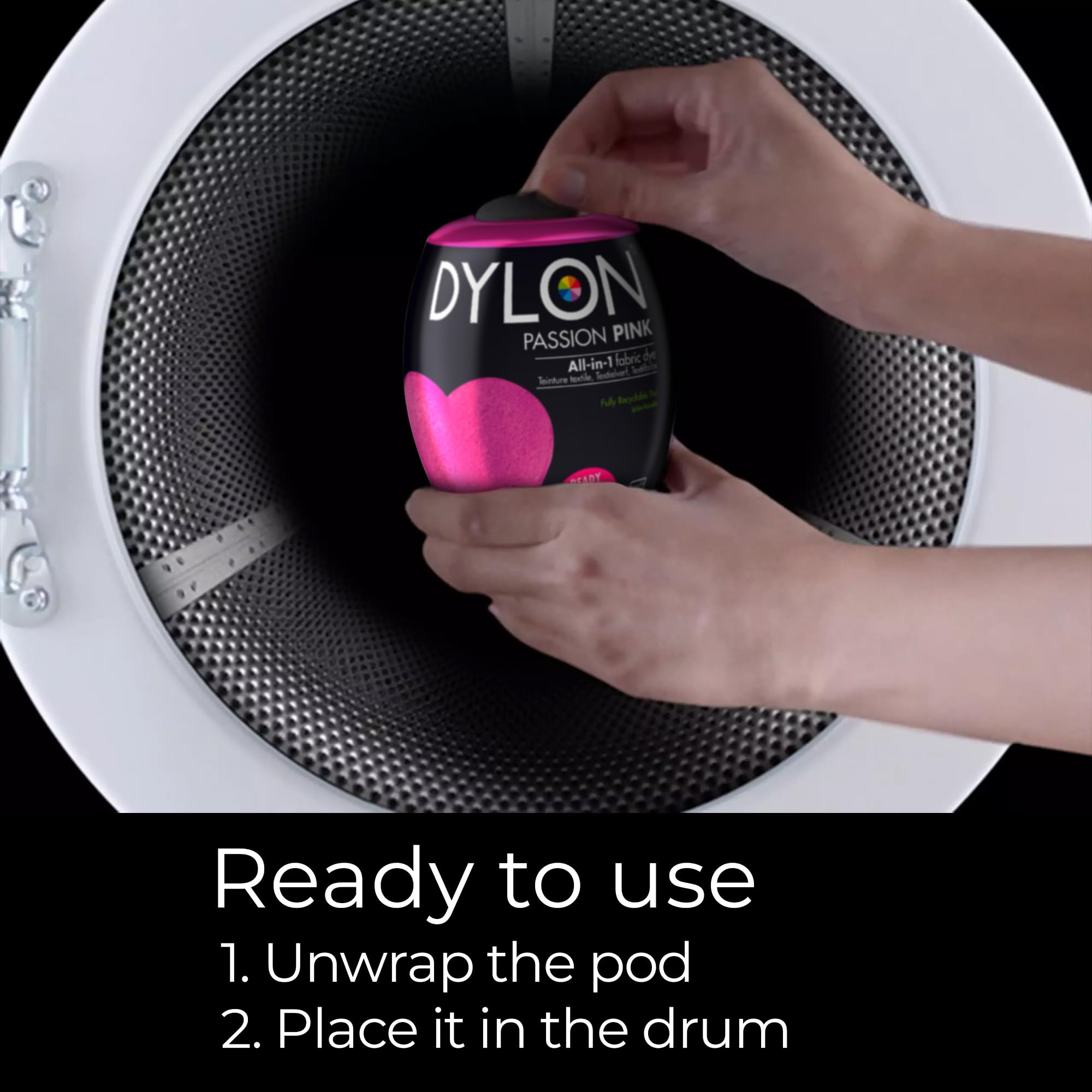 Dylon Washing Machine Fabric Dye Pod for Clothes & Soft Furnishings - Passion Pink | 350g 4