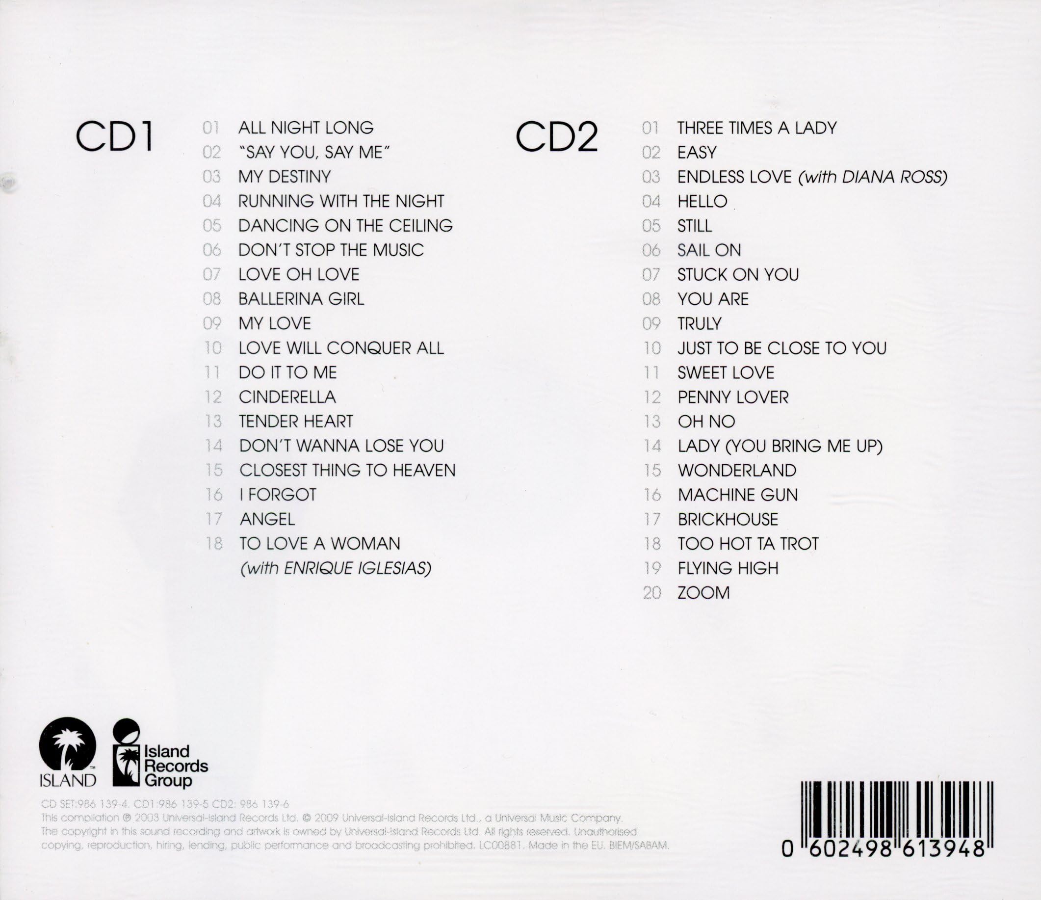 Lionel Richie & The Commodores - The Definitive Collection [Double CD]