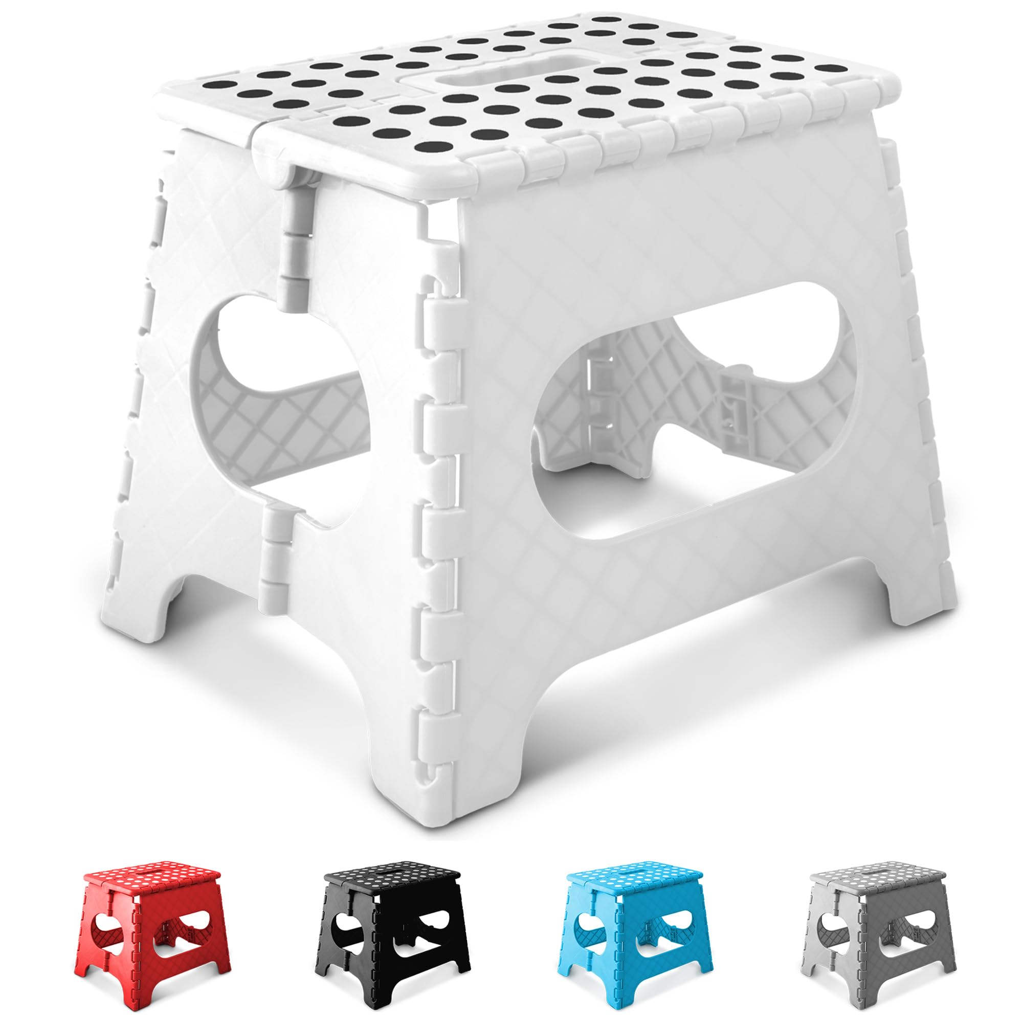 KEPLIN 11 Inch Heavy Duty Folding Step Stool | 150kg Capacity | Plastic
