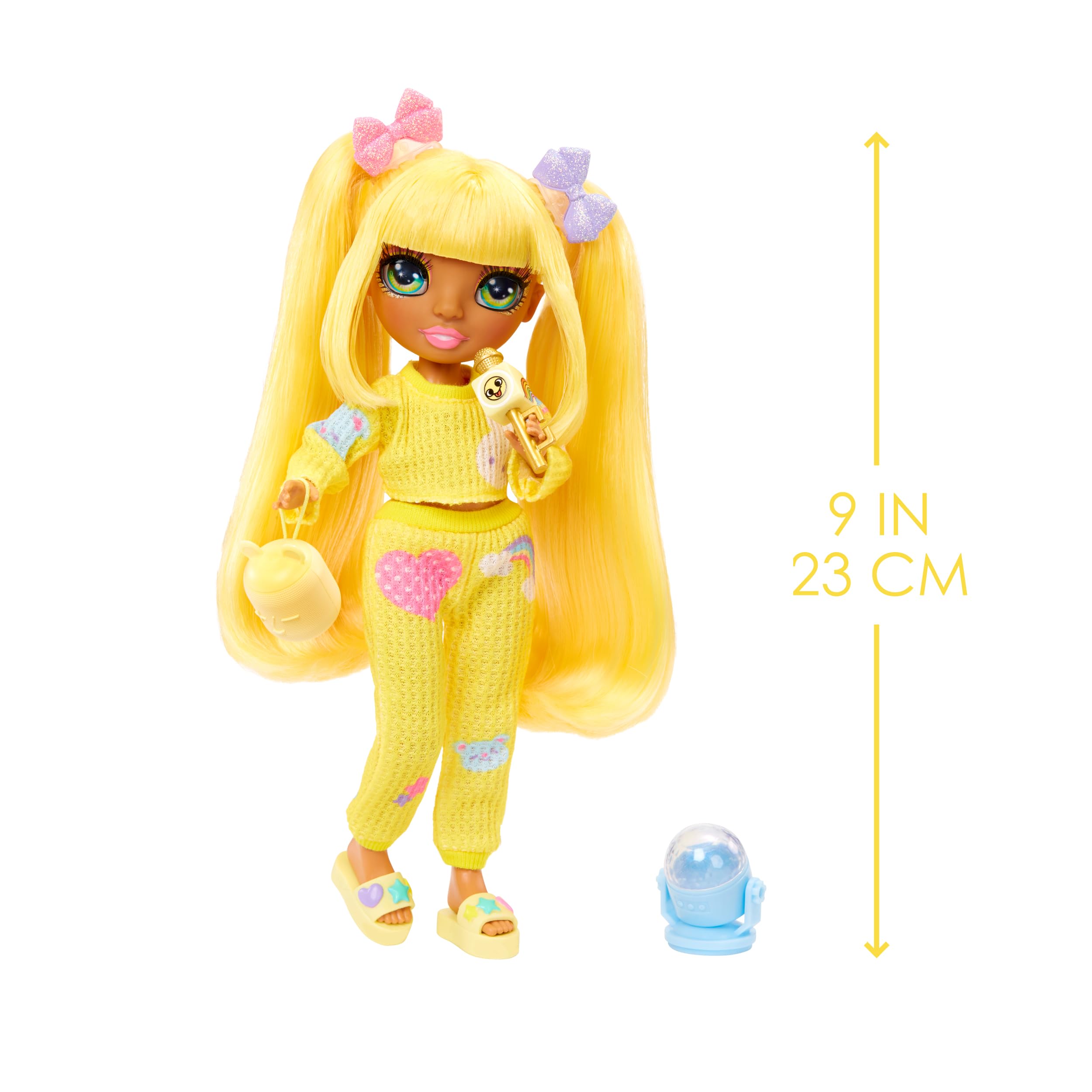 Rainbow High Junior High PJ Party - Sunny (Yellow) - 22 cm Posable Doll with Music Accessories & Outfit - Ages 4-12 3