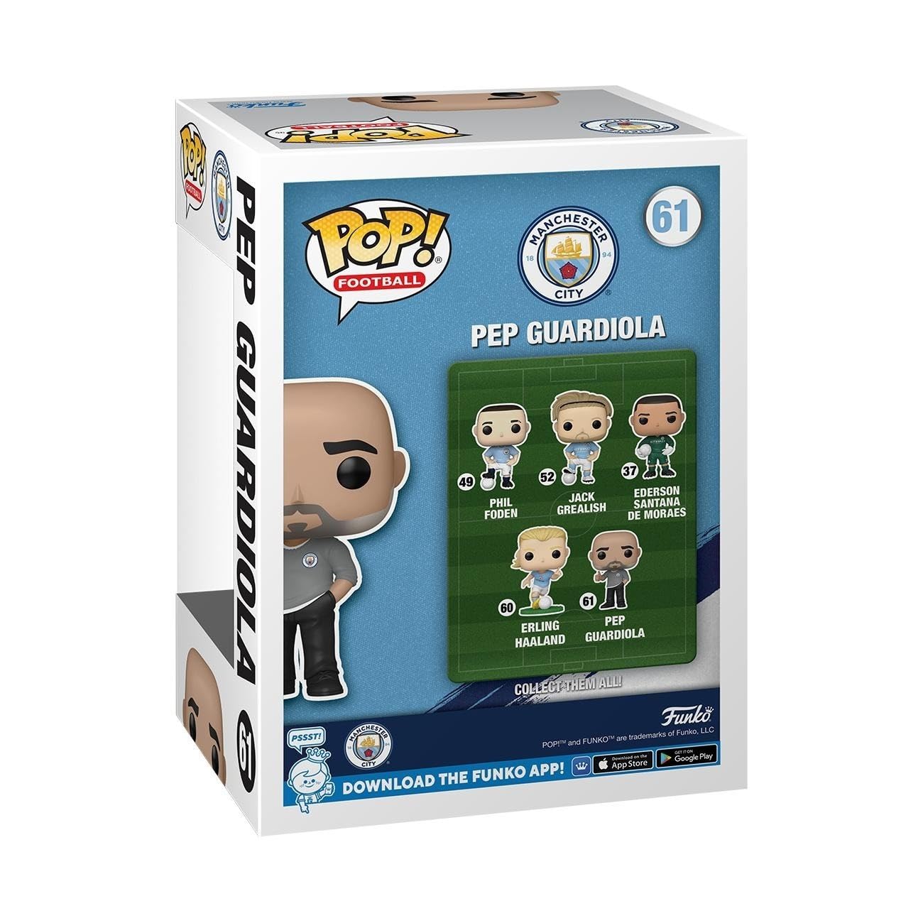 Funko POP! Football: Mancity - Pep Guardiola - Manchester City FC - Collectable Vinyl Figure - Gift Idea - Official Merchandise - Toys Age 3+ for Kids & Adults - Sports Fans - Model Figure for Collectors 6