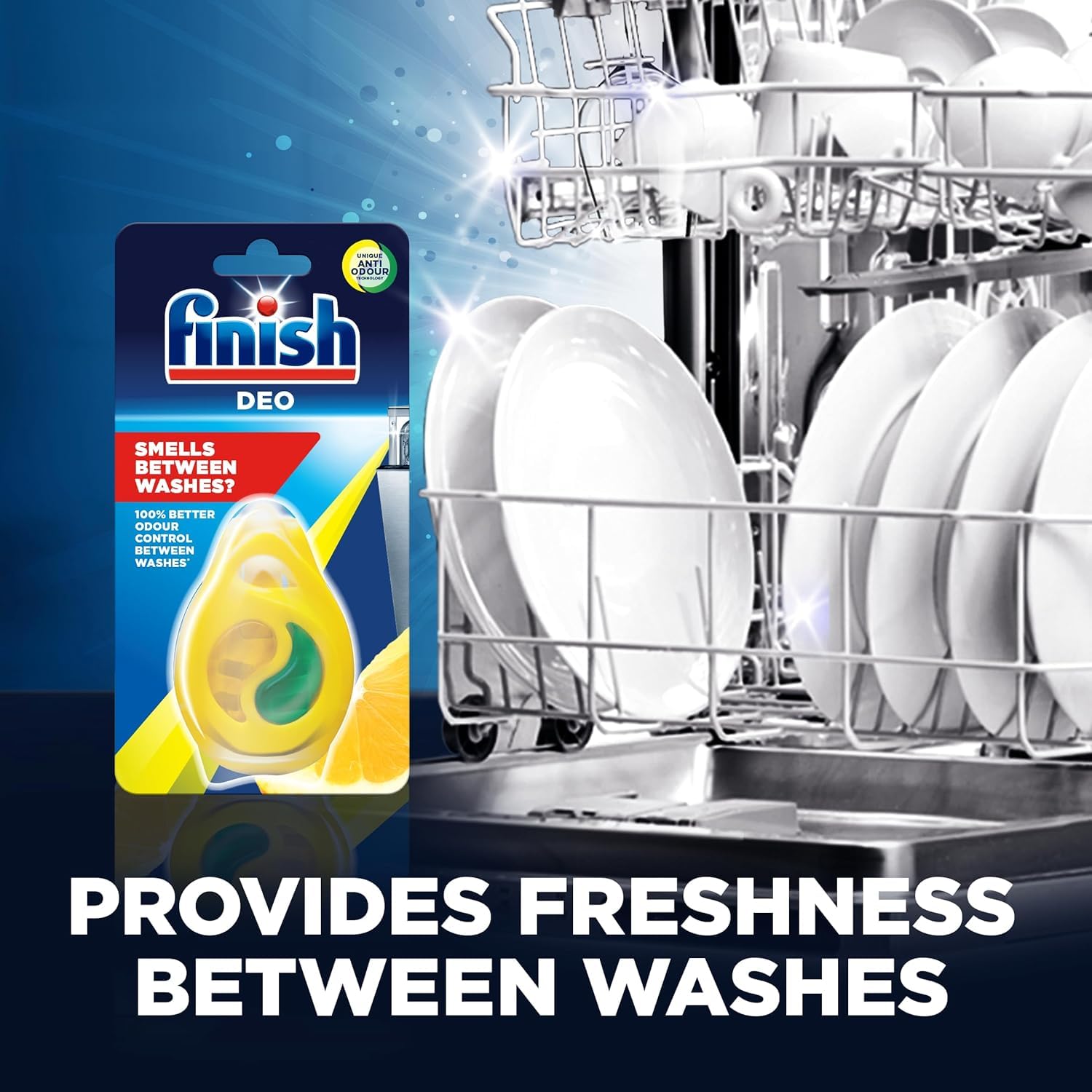 Finish - Dishwasher Freshener Lemon & Lime, 10-Pack, Eliminates Odour, Scent Control Technology 4