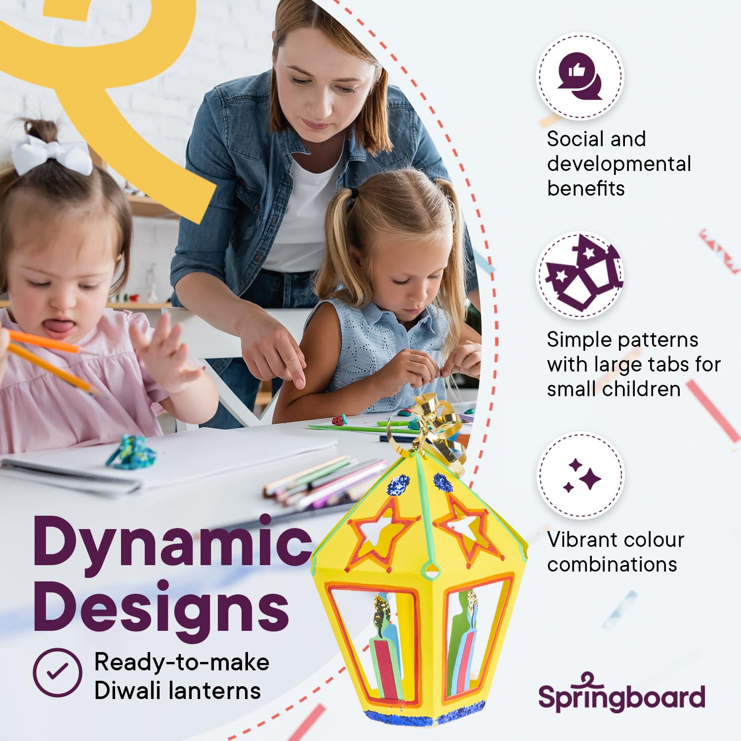 Springboard Make a Candle Lantern Kit - Diwali Craft Kit for Kids