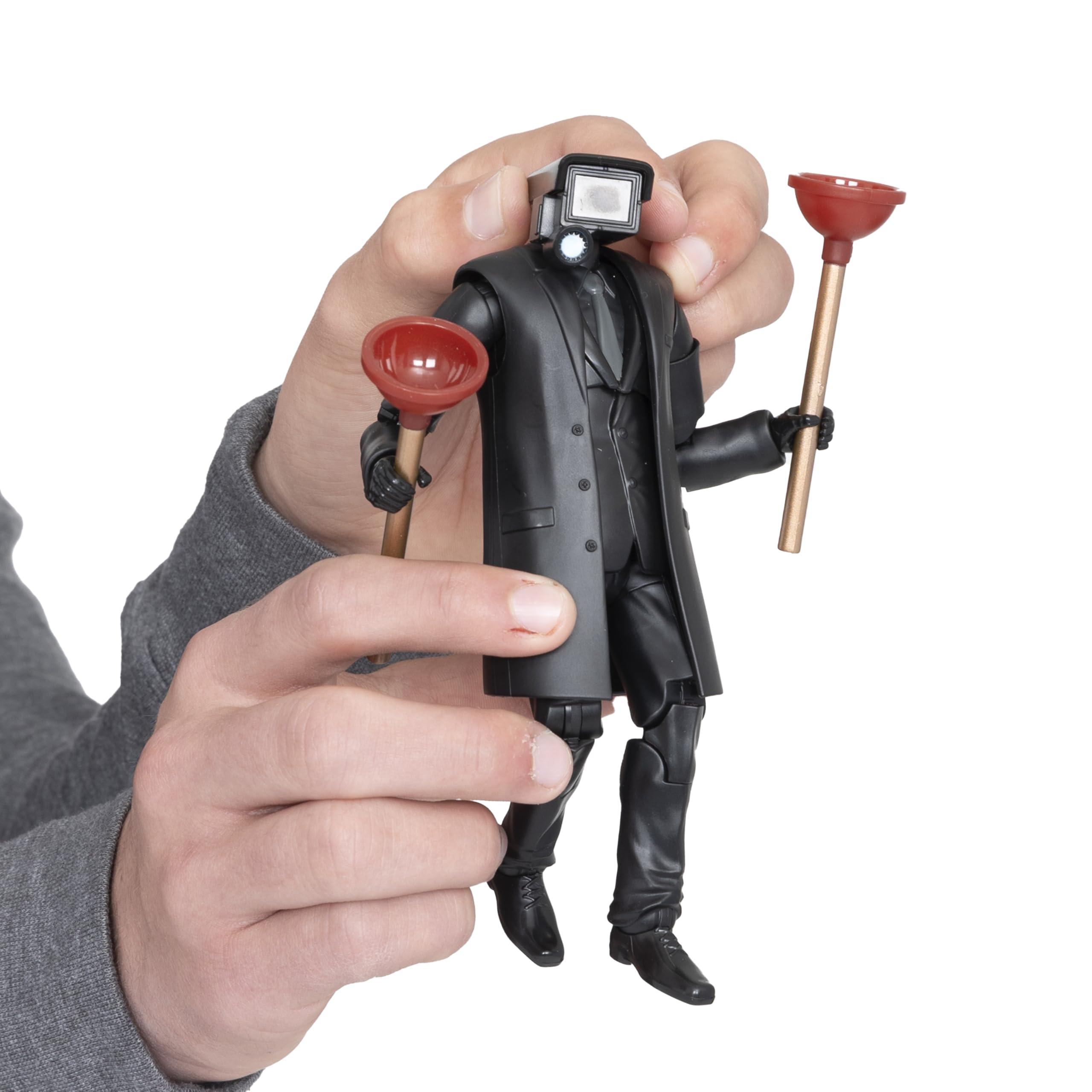 Skibidi Toilet Deluxe Figure - Plungerman 6" Collectible Action Figure, 22 Articulated Joints, Age 8+ 4