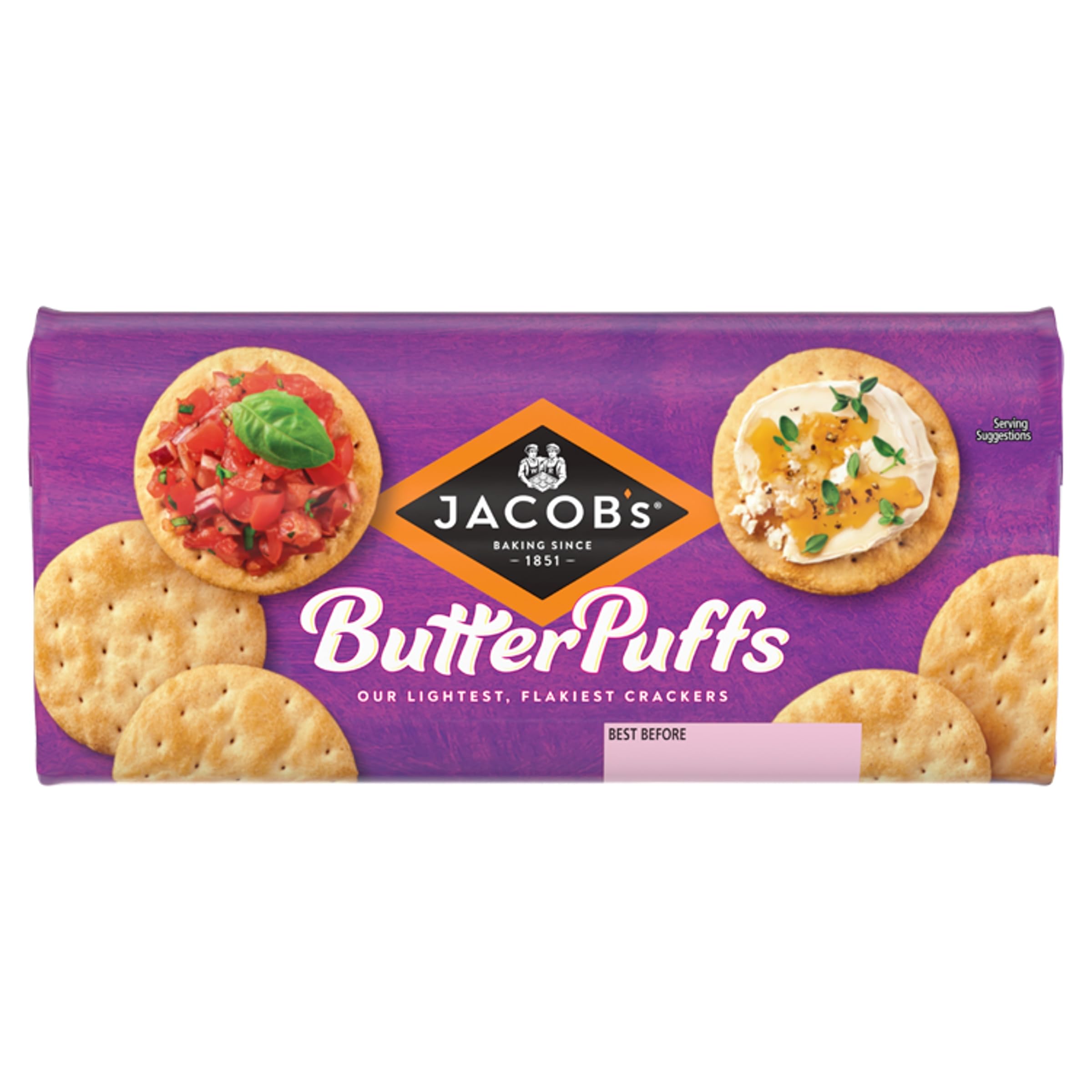 JACOB'S Butter Puffs Crackers - Light & Flaky Pastry Style Biscuit | 200g Pack 5