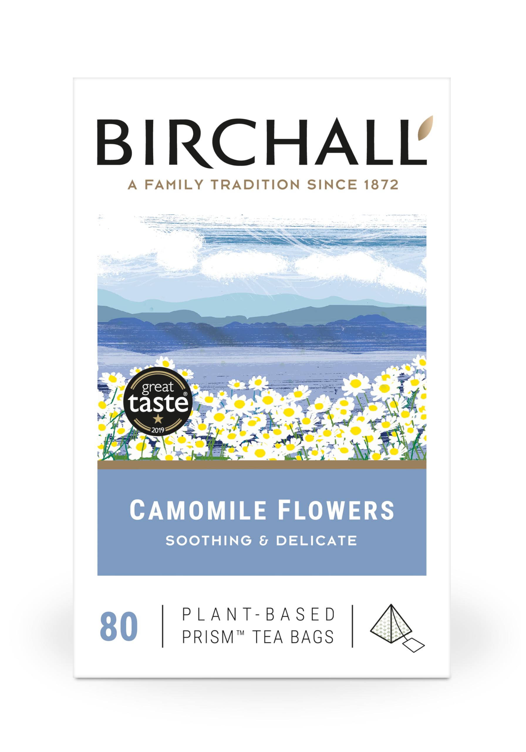 Birchall Camomile Tea Gift Set - Caffeine Free Herbal Tea with 80 Plant-Based Tea Bags