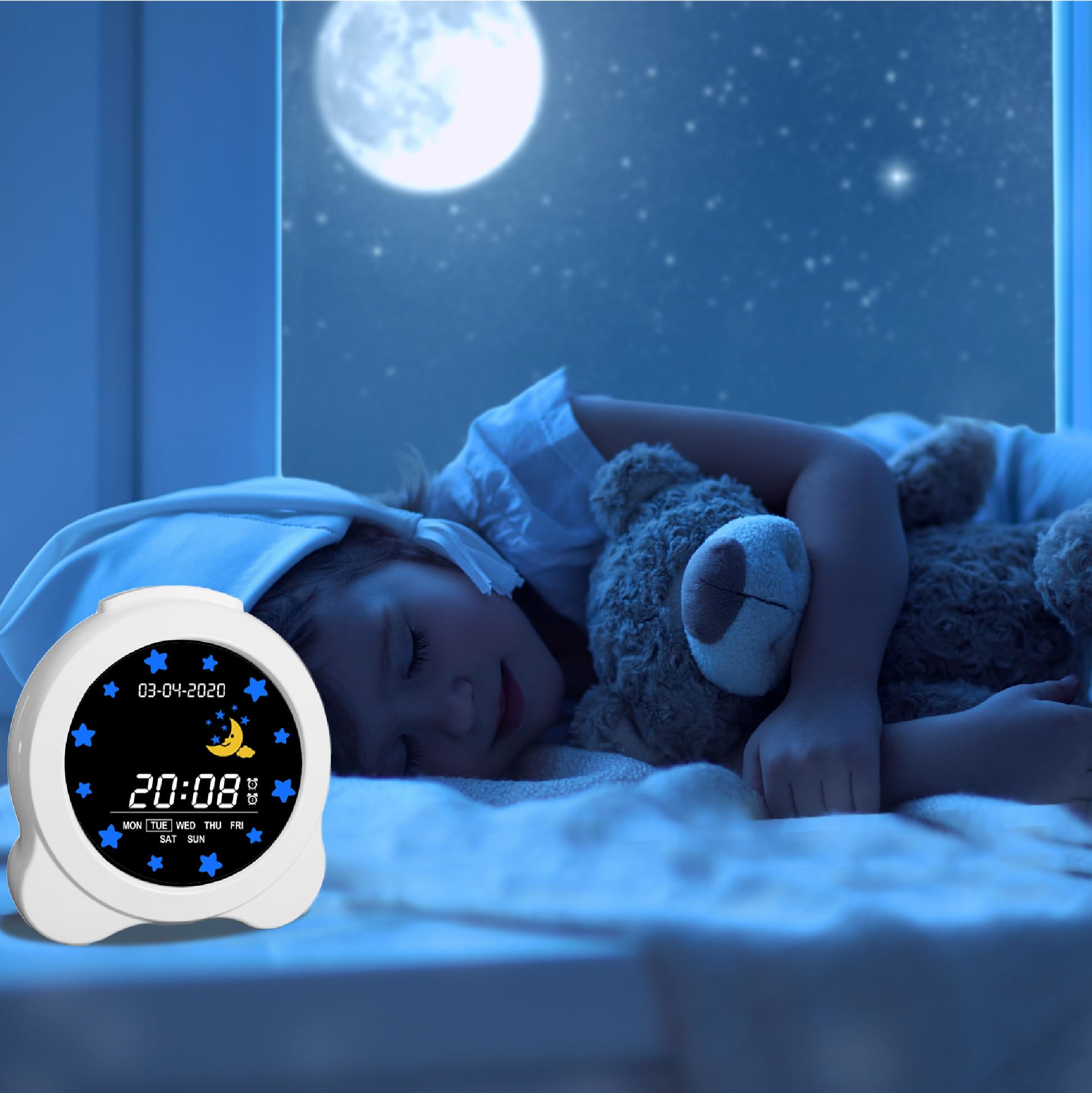 groov e Kidz Sleep Trainer Clock - Educational LCD Alarm Clock for Kids 4