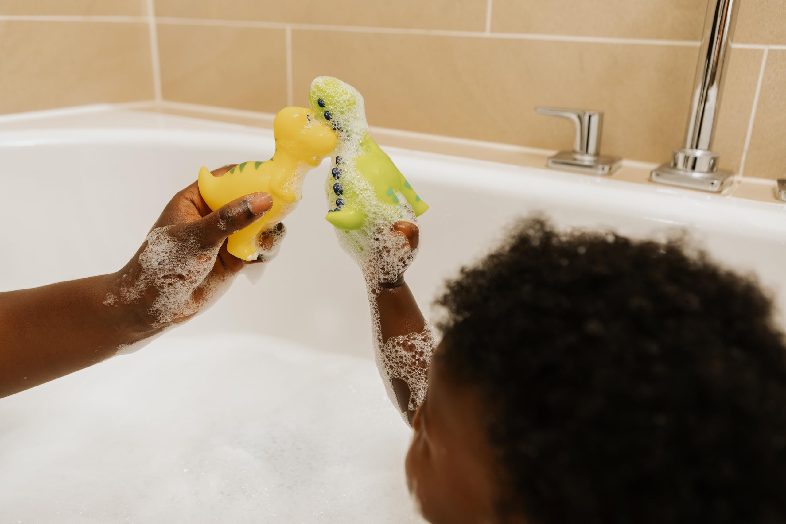 Nuby Dinosaur Bath Squirters - 4-Pack Colourful Bath Toys for Toddlers 10 Months+