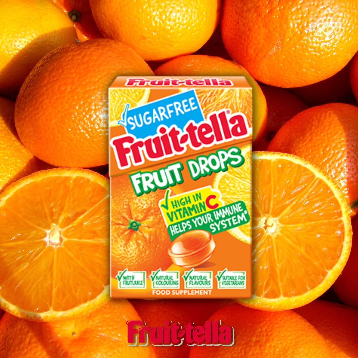 Fruittella Fruit Drops - Sugar Free Citrus Mix Sweets | Pack of 10 | Orange & Lemon Flavours 4