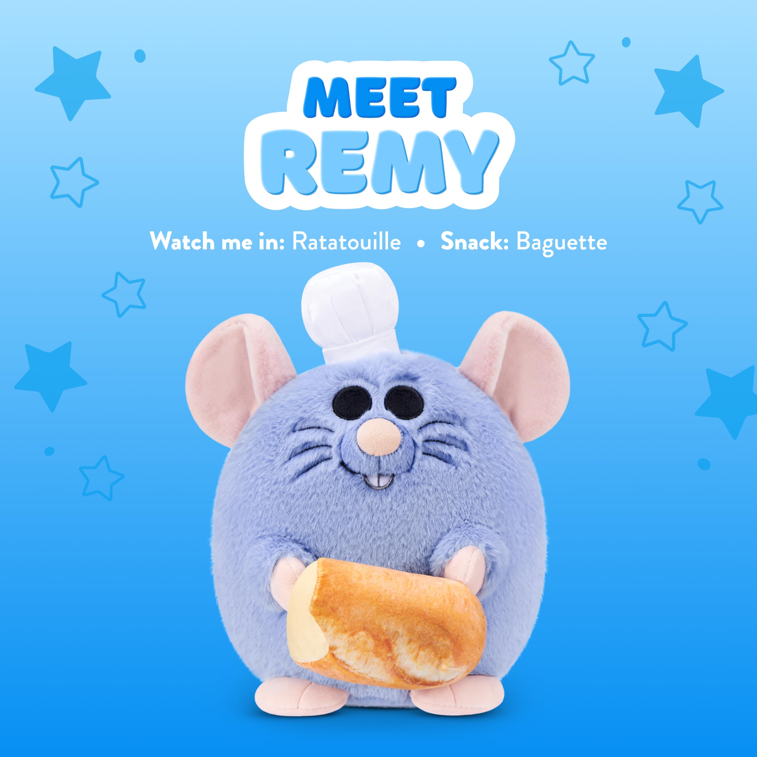 Snackles Disney Remy & Baguette 8-Inch Plush Toy | Ultra-Soft Polyester | Unisex Children
