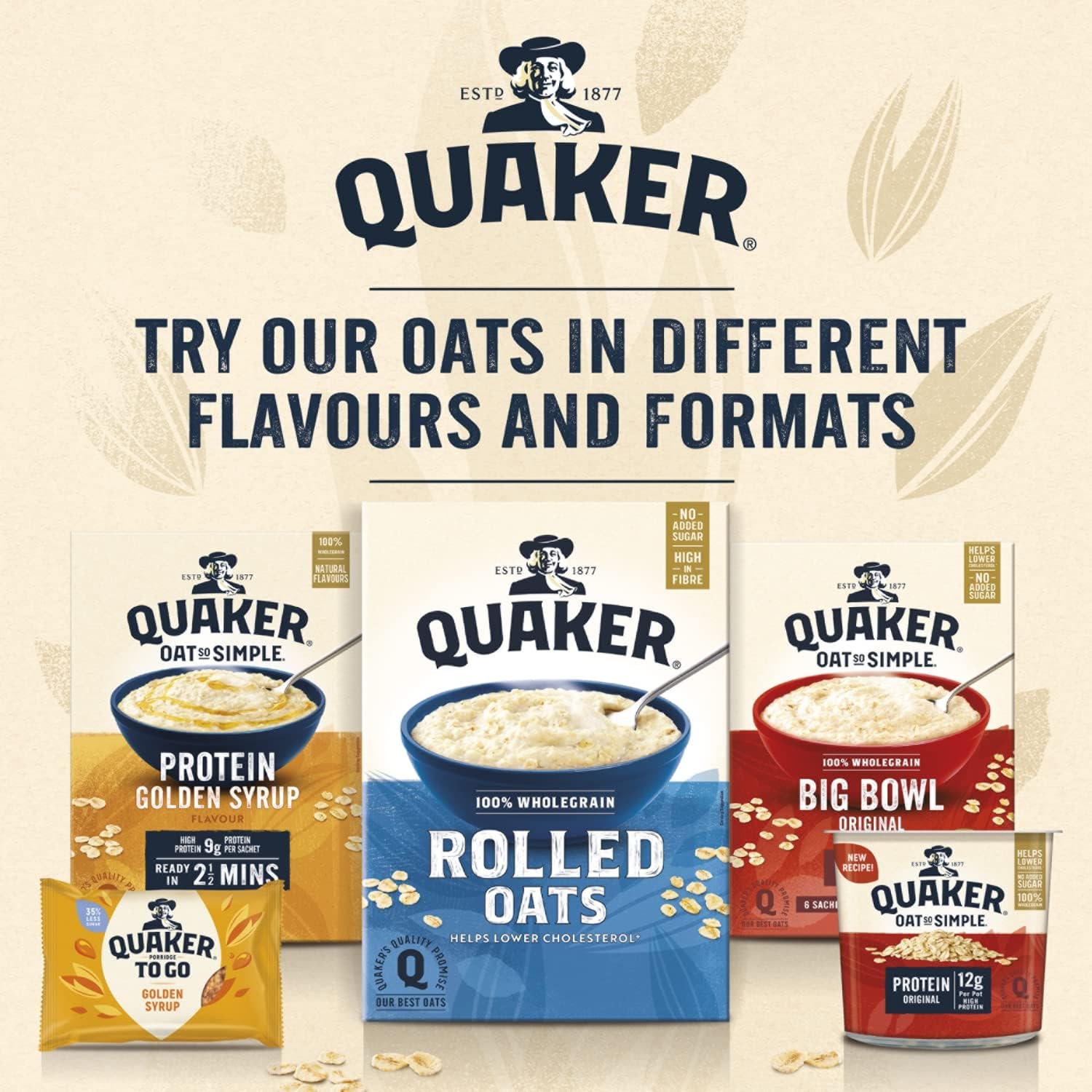 Quaker Oat So Simple Protein Golden Syrup Porridge, 8x43g 5