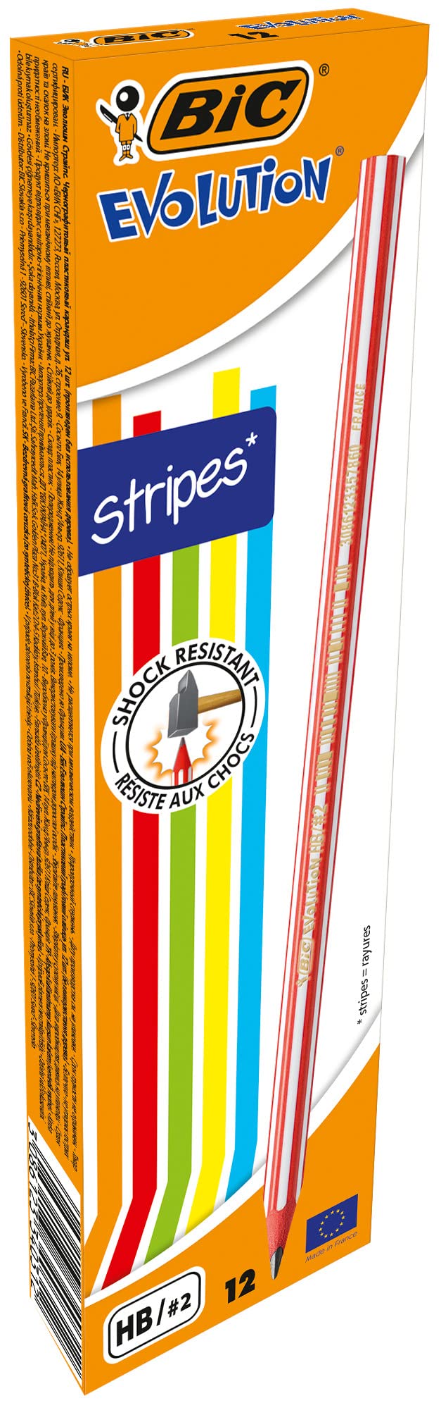 BIC Evolution Graphite Pencils - Box of 12 - HB Lead, Wood-Free, Splinter-Proof | Erasable