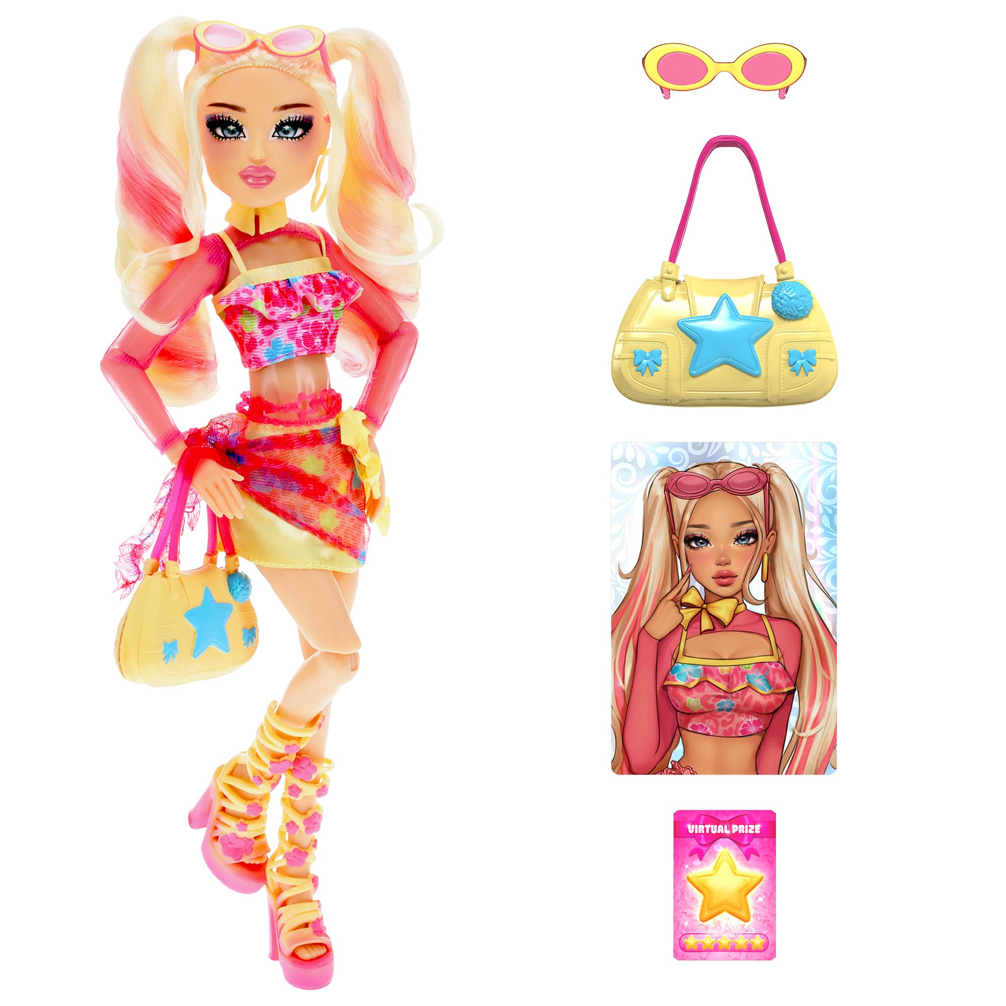 PhatMojo Dress To Impress Bubblegum Gal Fashion Doll - 11.5 Inch Fully Articulated | Includes DLC Code 3