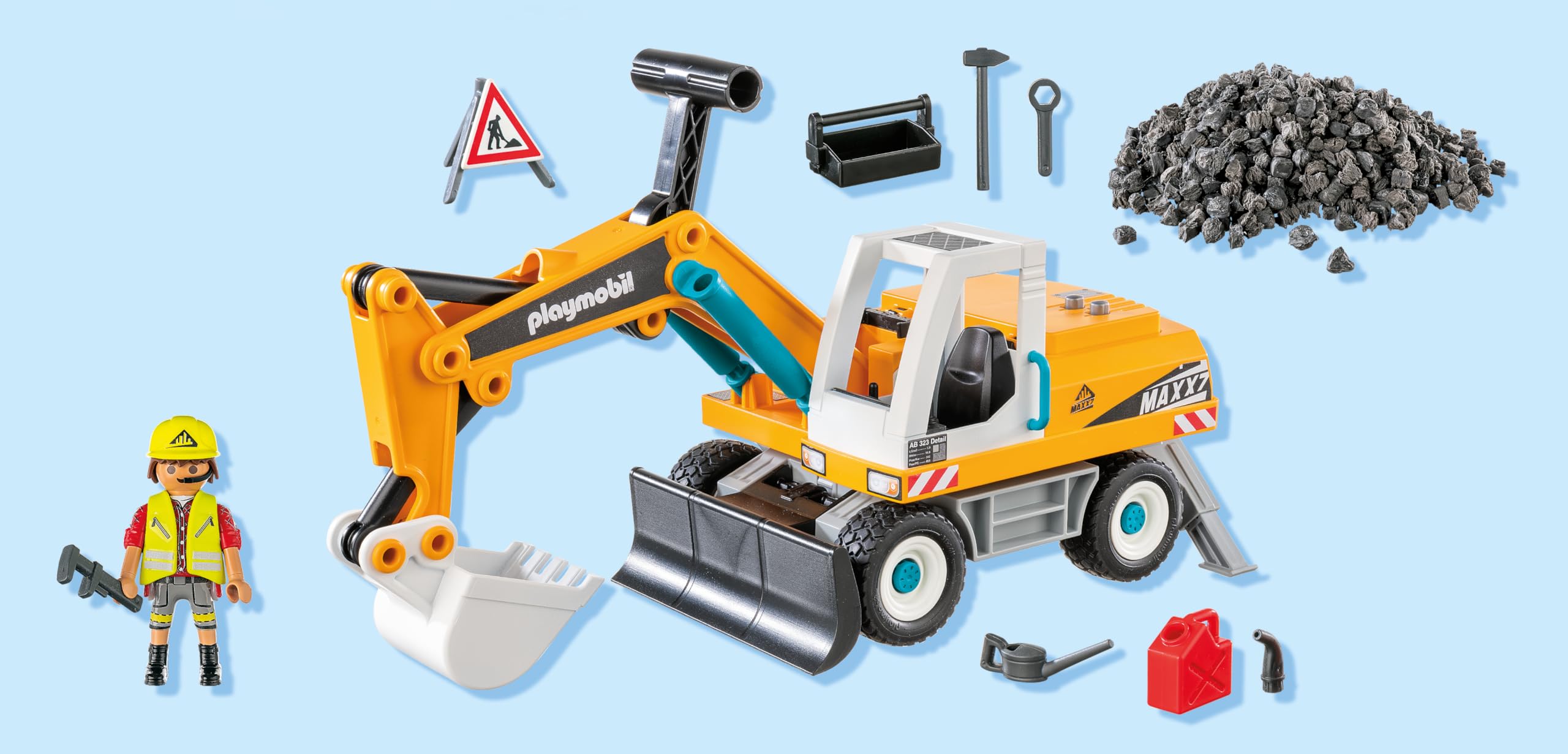 Playmobil Big Digger - Construction Vehicle Playset for Kids Ages 4-10