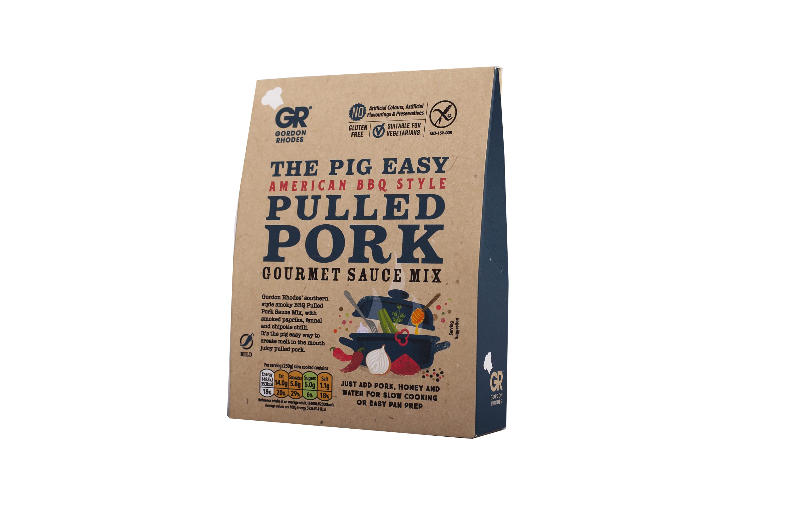 GR Gordon Rhodes Pig Easy American Style BBQ Pulled Pork Gourmet Recipe Sauce Mix | 75g Powder | Gluten-Free