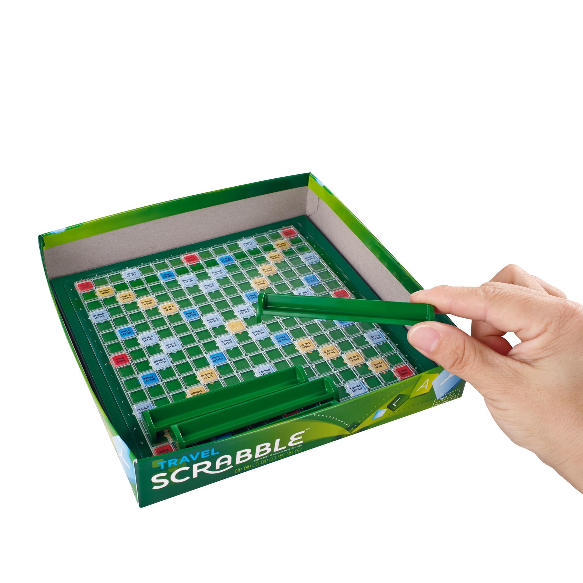 Mattel Games Scrabble Travel Game Portable Compact Board Game for 2-4 Players 3