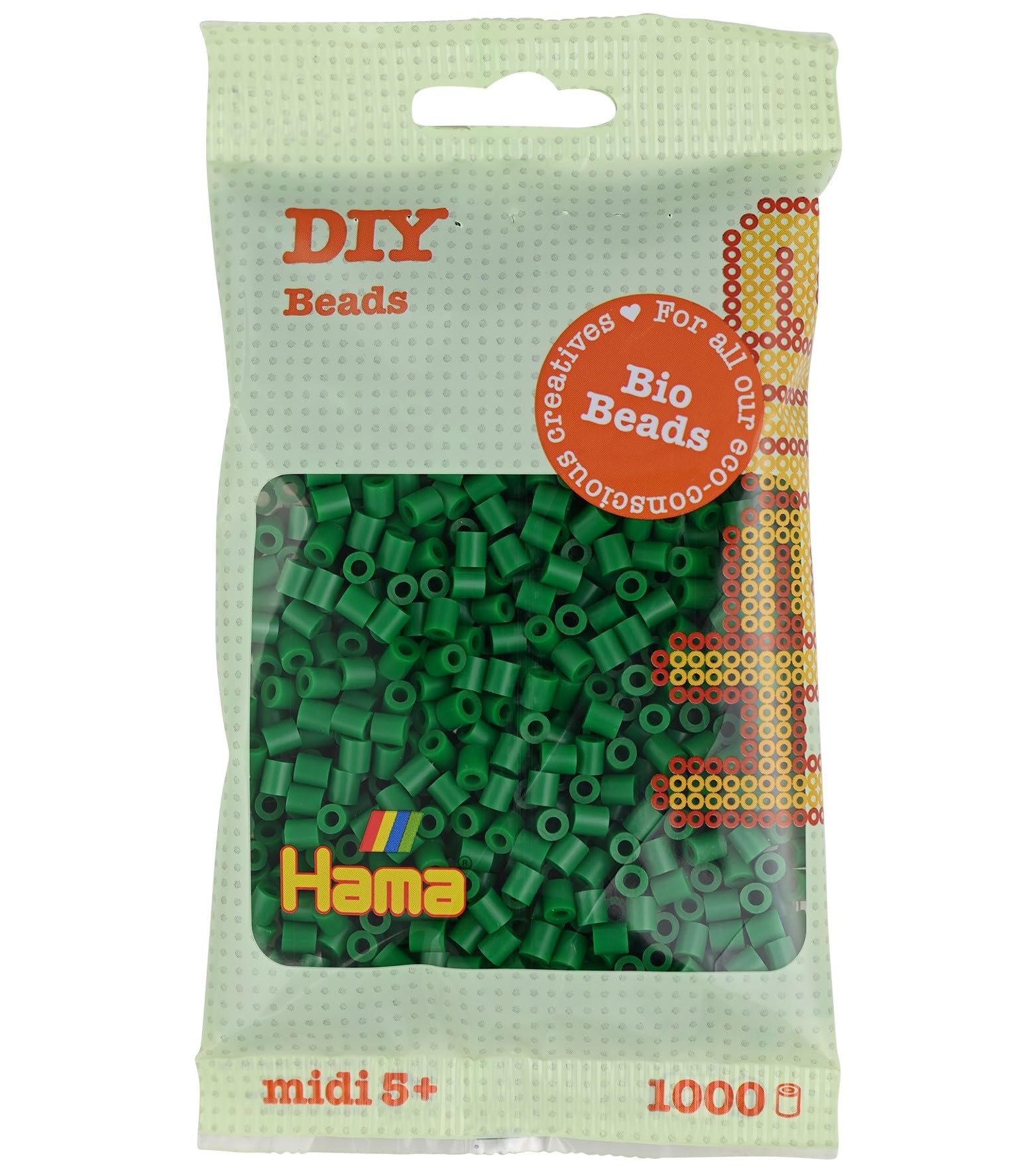 Hama Midi Bio Beads Bag - Eco-Friendly Fuse Beads for Creative Mosaic Art | Ages 5+