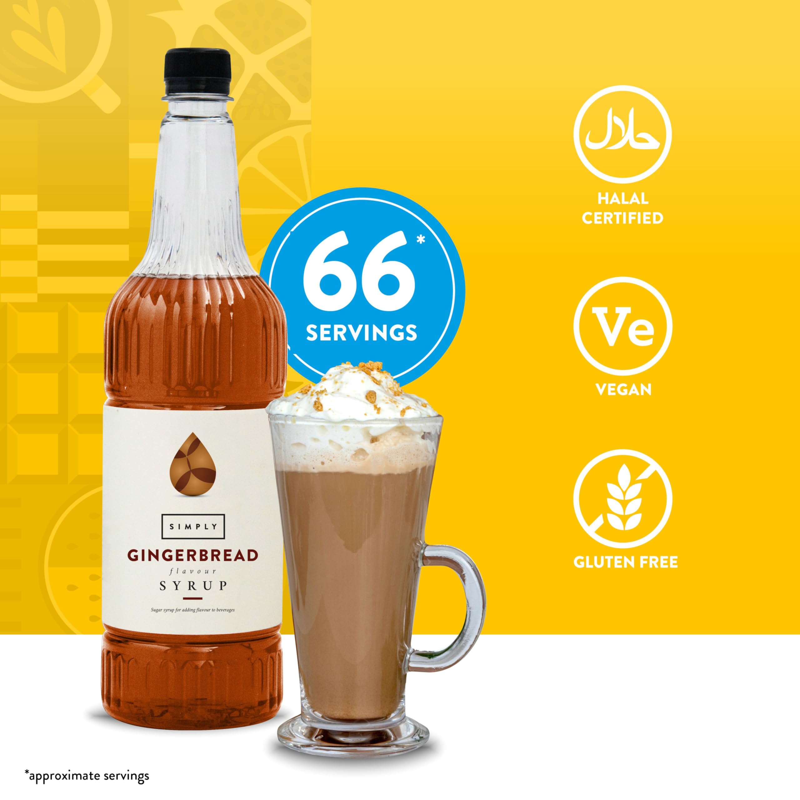 Simply Gingerbread Syrup - Warming Ginger & Cinnamon Flavor | 1 Litre Liquid 2