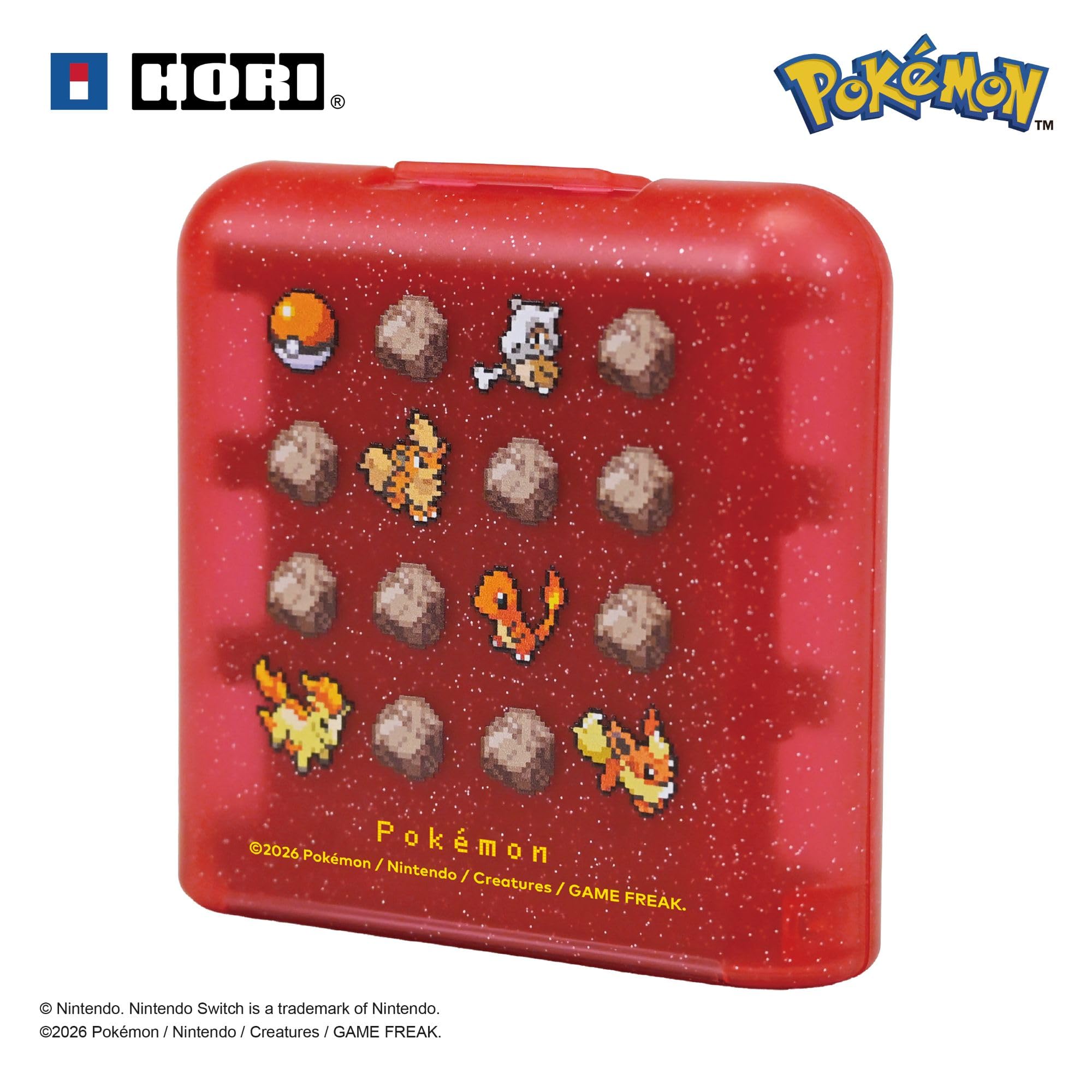 Hori 24-Game Card Case - Pokémon Pixel Red [Nintendo Switch Accessory]