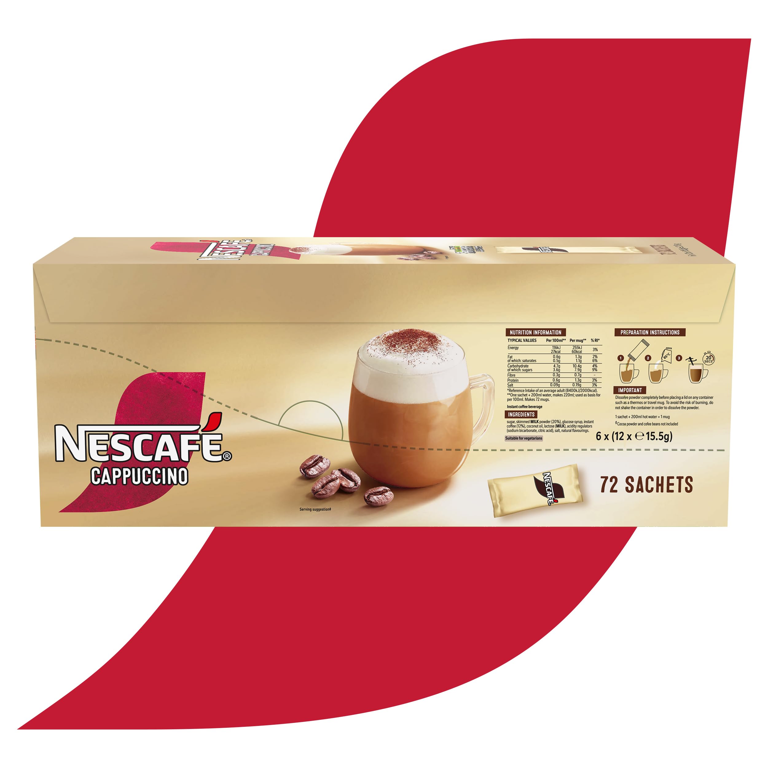 NESCAFÉ Cappuccino Instantkaffee-Beutel – 72 x 15,5 g 3