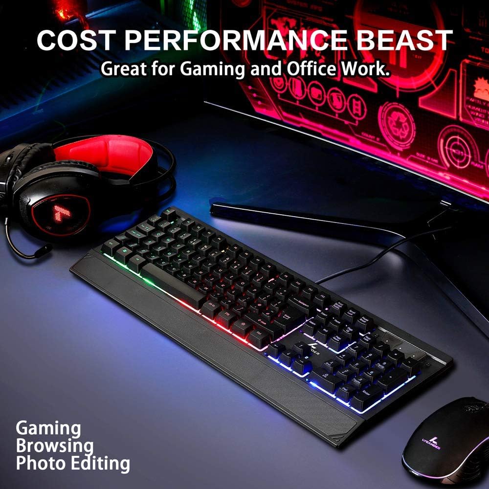 Lycander Gaming Mouse LMC380 - Wired Optical USB with 6400 DPI, 7 Buttons, RGB LED, 1.5M Cable 5