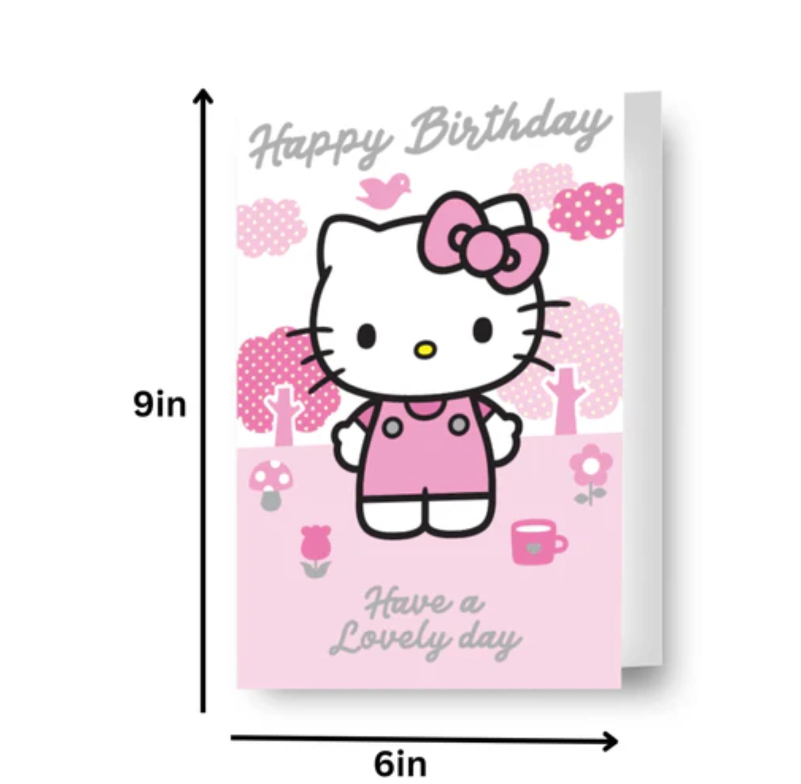 Danilo Promotions LTD Hello Kitty Birthday Card - 5x7 Inches | Blank Inside | Unisex Kids/Adults 2