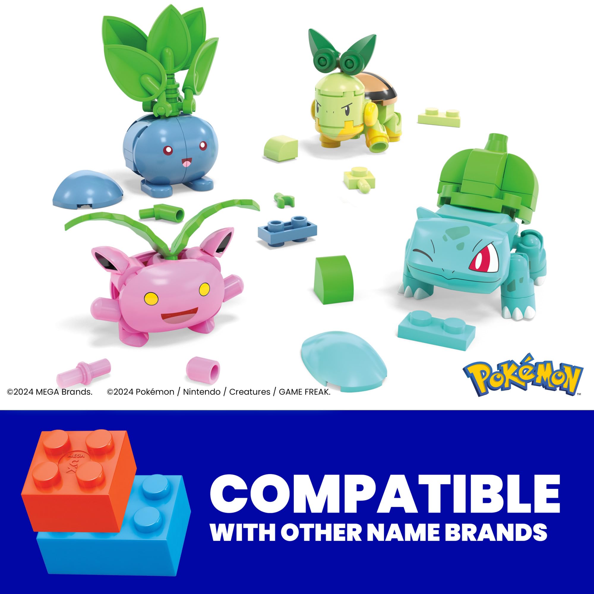 MEGA Pokémon Grass-Type Trainer Team Building Set - 118 Pieces, 4 Poseable Characters, Ages 6+ 3