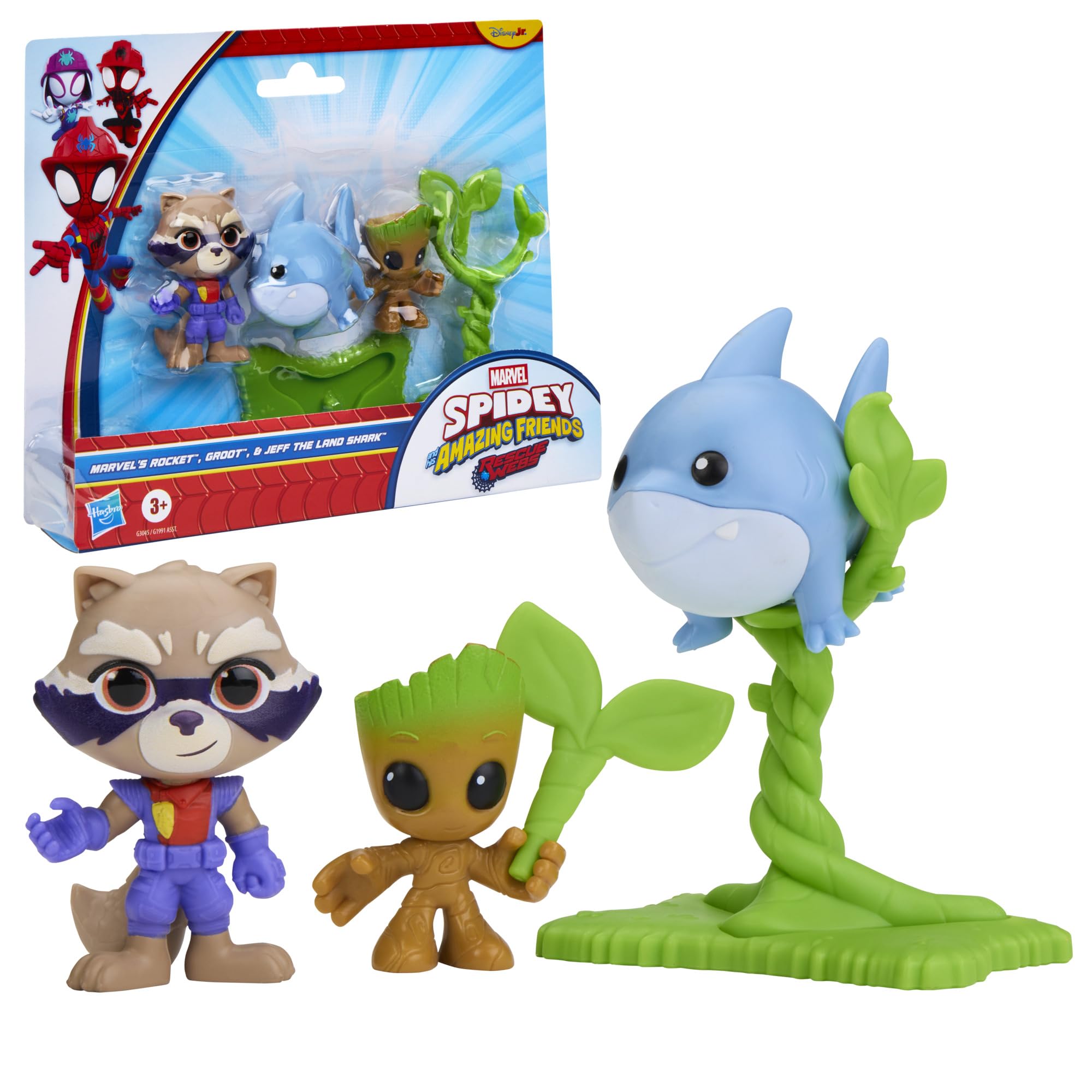 Marvel Spidey and his Amazing Friends Rescue-Webs Rocket & Groot Action Figures - Ages 3+