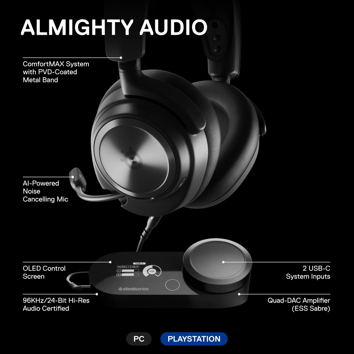 SteelSeries Arctis Nova Pro Gaming Headset - PC, PlayStation, Switch