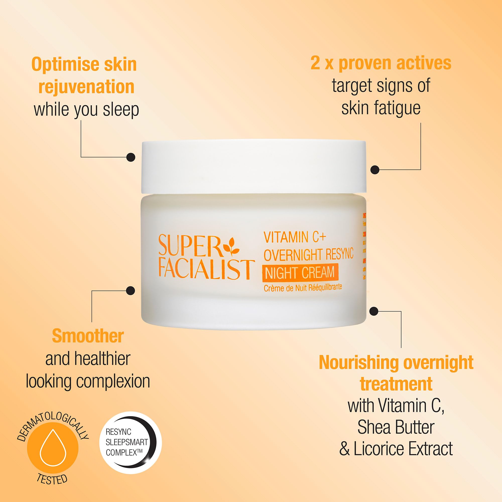 Super Facialist Vitamin C Overnight Resync Night Cream (50ml)