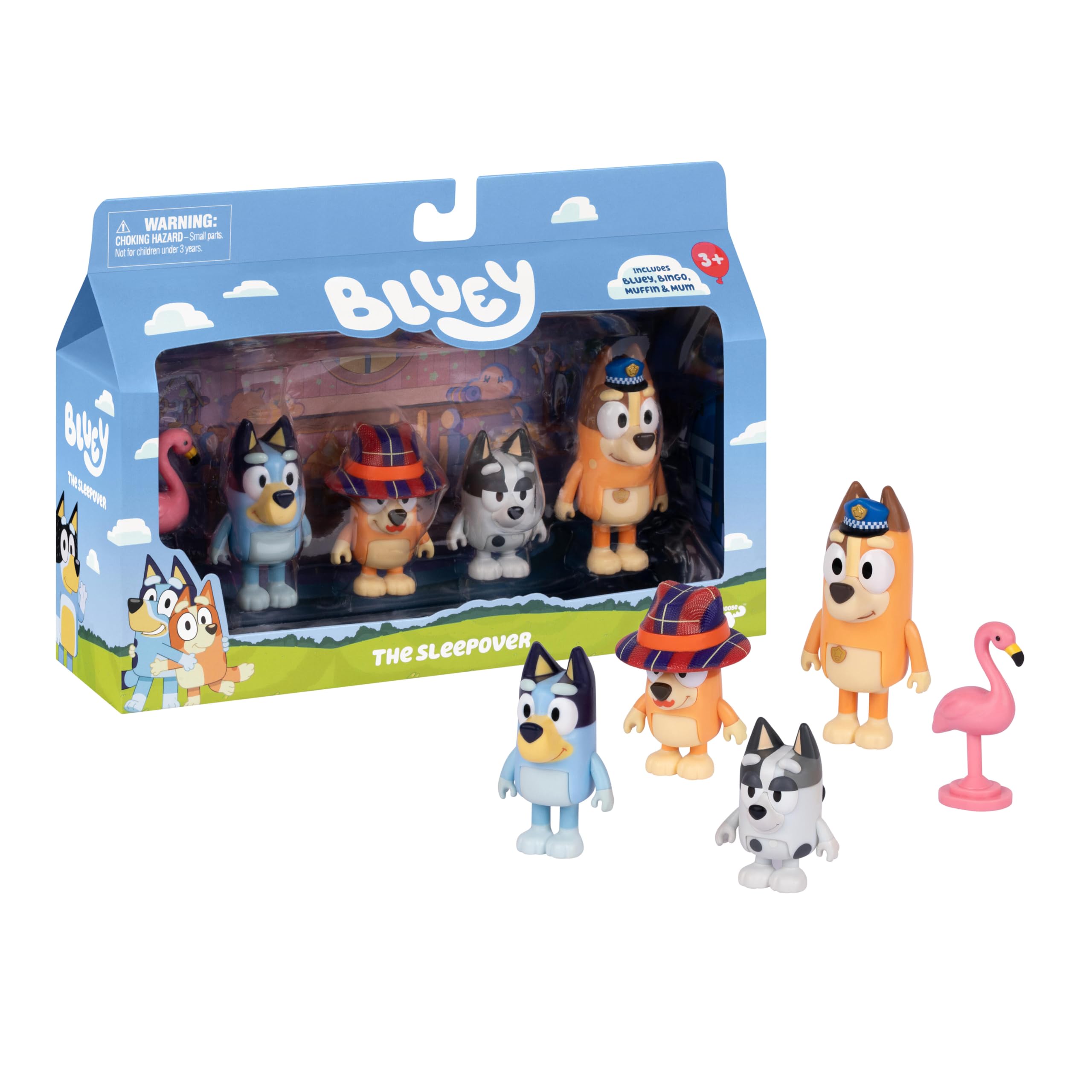 Bluey The Sleepover Figure 4-Pack - 4 Episode-Themed Figures with Moving Arms | Ages 3+ | 2.5-3" Figures