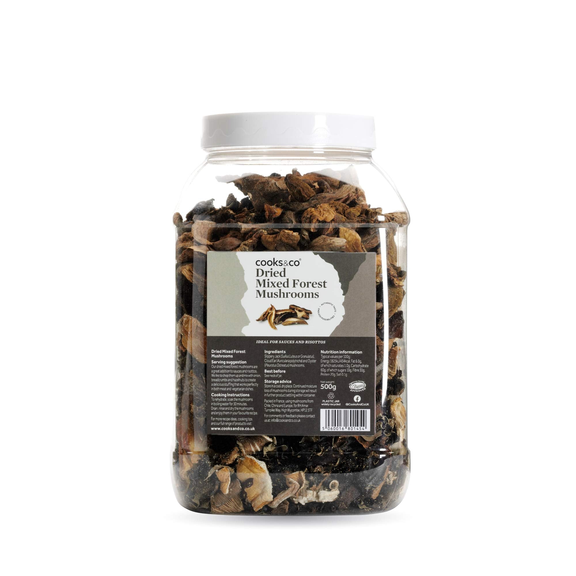 Cooks & Co Dried Mixed Forest Mushrooms - Strong Porcini Flavor | 500g Pack