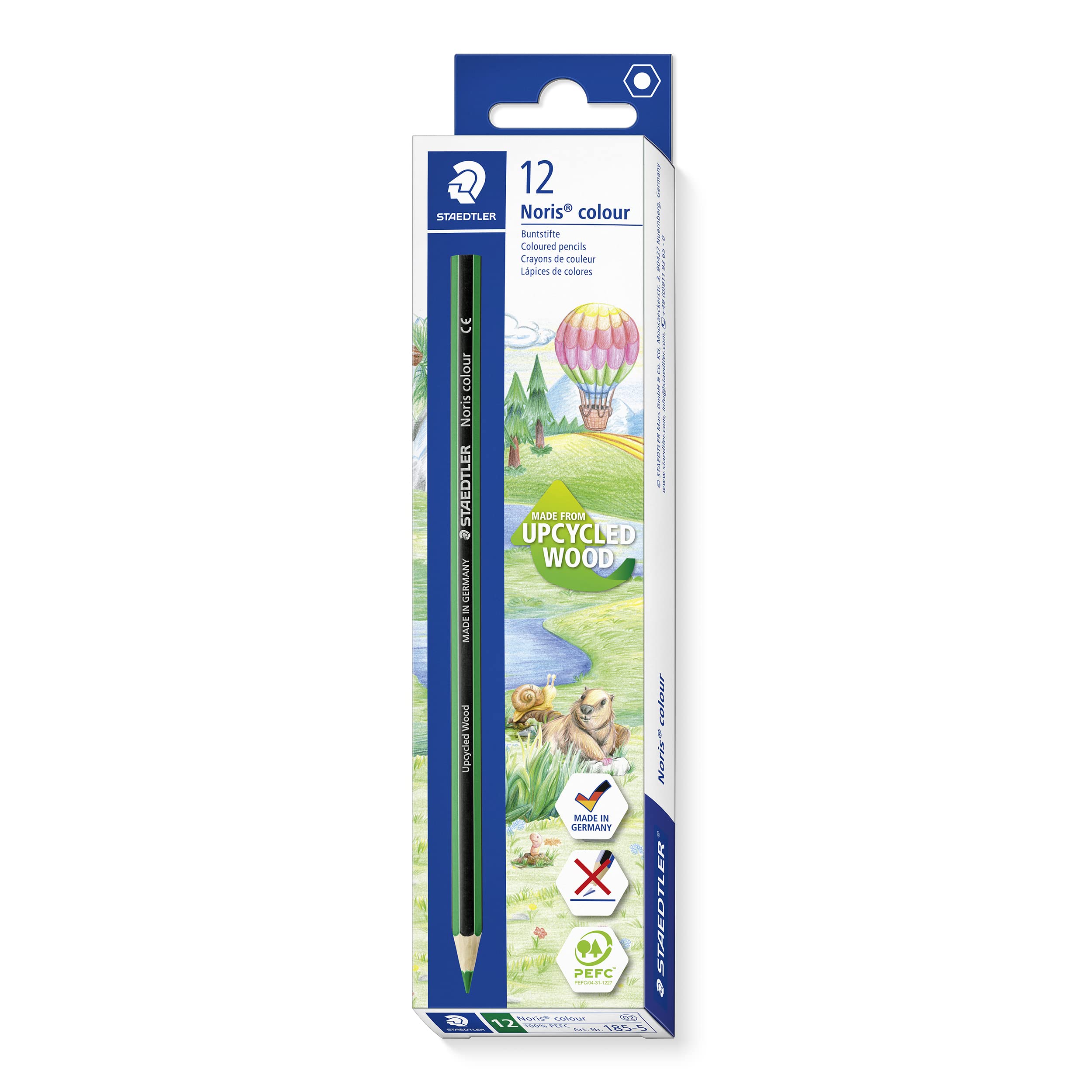 STAEDTLER Noris colour 185-5 - Green Coloured Pencil | Pack of 12 | Upcycled Wood 2