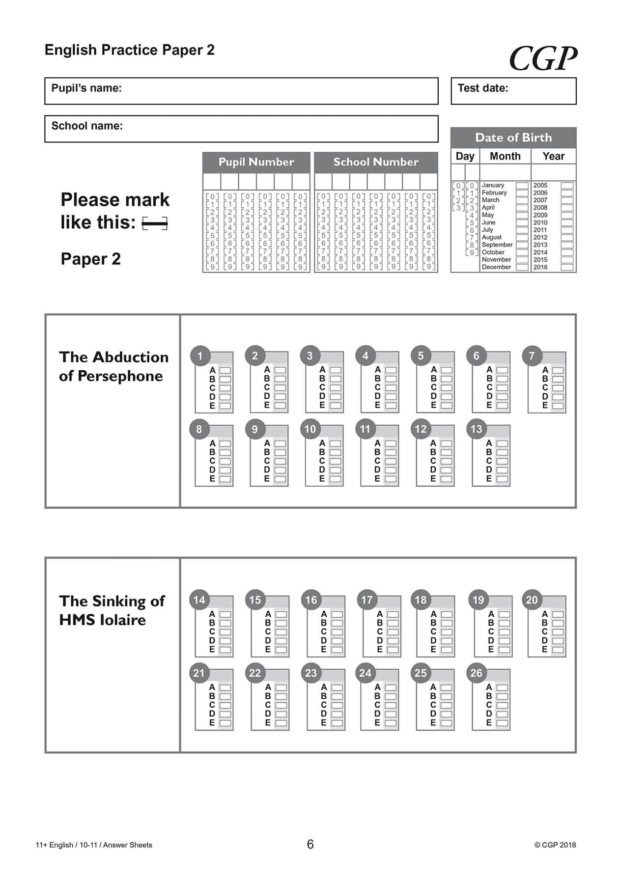 CGP Books 11+ GL English Practice Papers - Ages 10-11 | Pack 1 with Parents' Guide & Online Edition 6