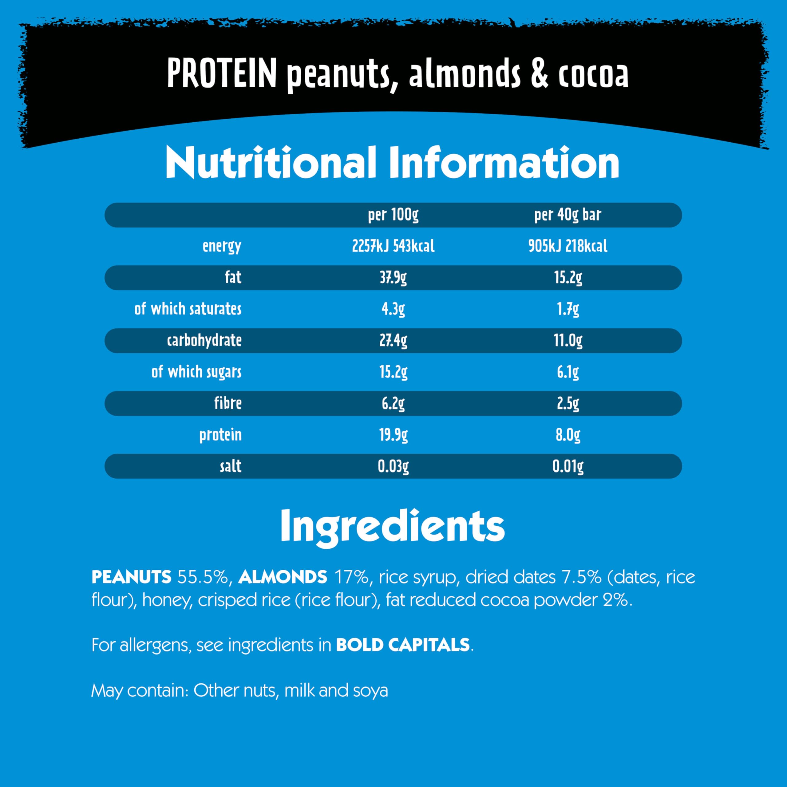 Eat Natural Protein Peanuts, Almonds & Cocoa Fruit & Nut Bars 12 x 40g