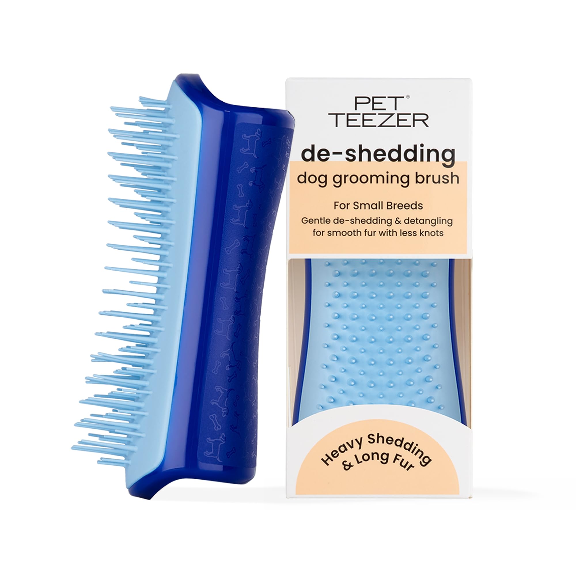 Pet Teezer Small De-Shedding Grooming Brush - Detangle | Lightweight | Easy to Clean