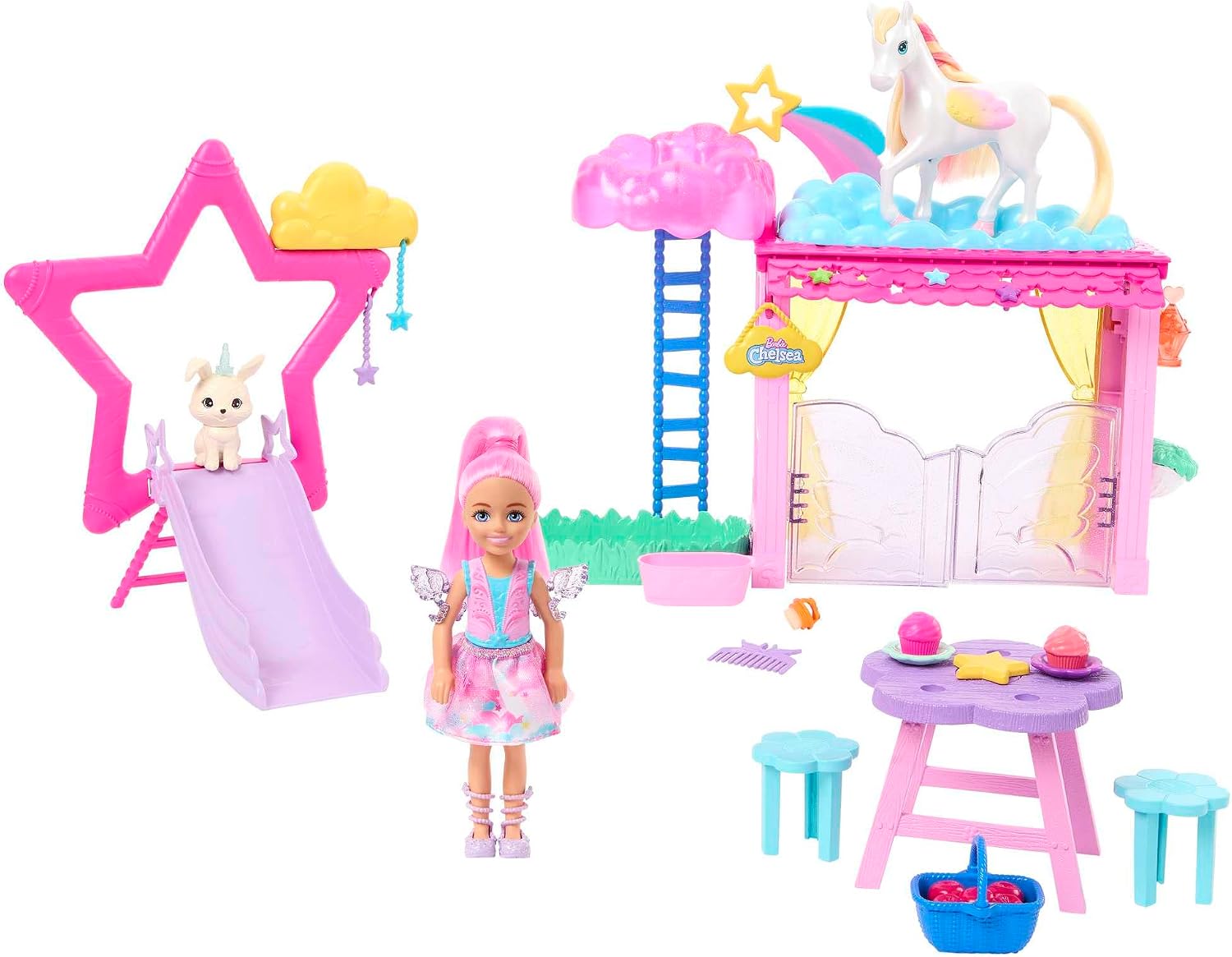 Barbie Chelsea Barbie Doll and Pegasus Playset, Horse Toys, Barbie A Touch of Ma 1